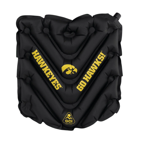Compact Cushion College V Seat Inflatable Stadium Cushion - Iowa Hawkeyes - Choice 157 - Grandstand Cushion Seat with Secure Under-Bench Hooks - Default Title