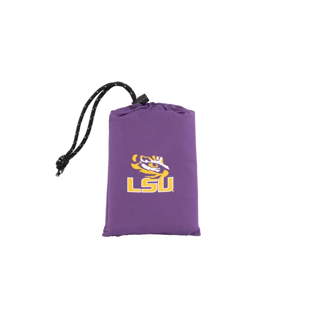 Bleacher-Friendly College V Seat Inflatable Stadium Cushion - LSU Tigers - Choice 762 - Grandstand Cushion Seat with Secure Under-Bench Hooks Detail