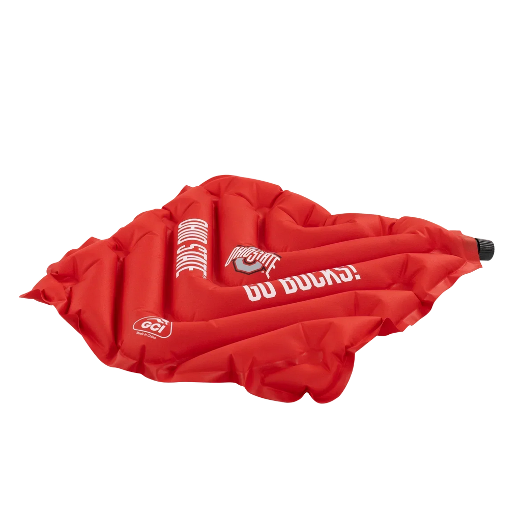 Secure-Hook College V Seat Inflatable Stadium Cushion - Ohio State Buckeyes - Choice 778 - Grandstand Cushion Seat with Secure Under-Bench Hooks Detail