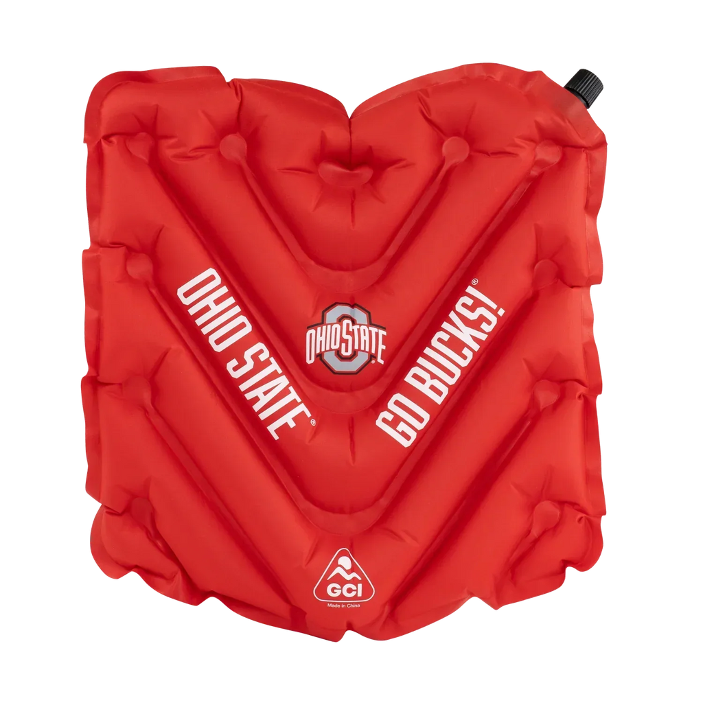 Secure-Hook College V Seat Inflatable Stadium Cushion - Ohio State Buckeyes - Choice 778 - Grandstand Cushion Seat with Secure Under-Bench Hooks - Default Title