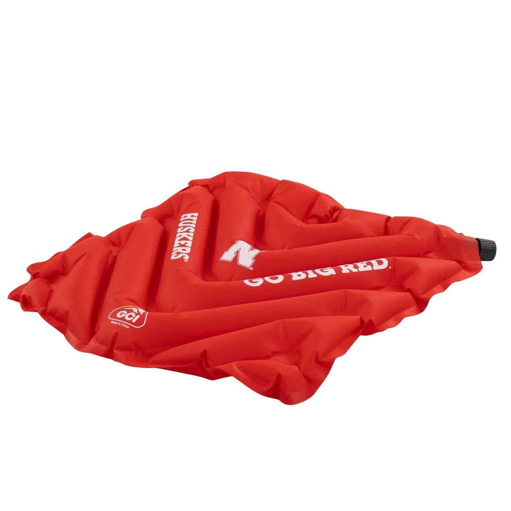 Compact Cushion College V Seat Inflatable Stadium Cushion - Nebraska Cornhuskers - Choice 277 - Lightweight Folding Bleacher Chair with Cushioning Detail