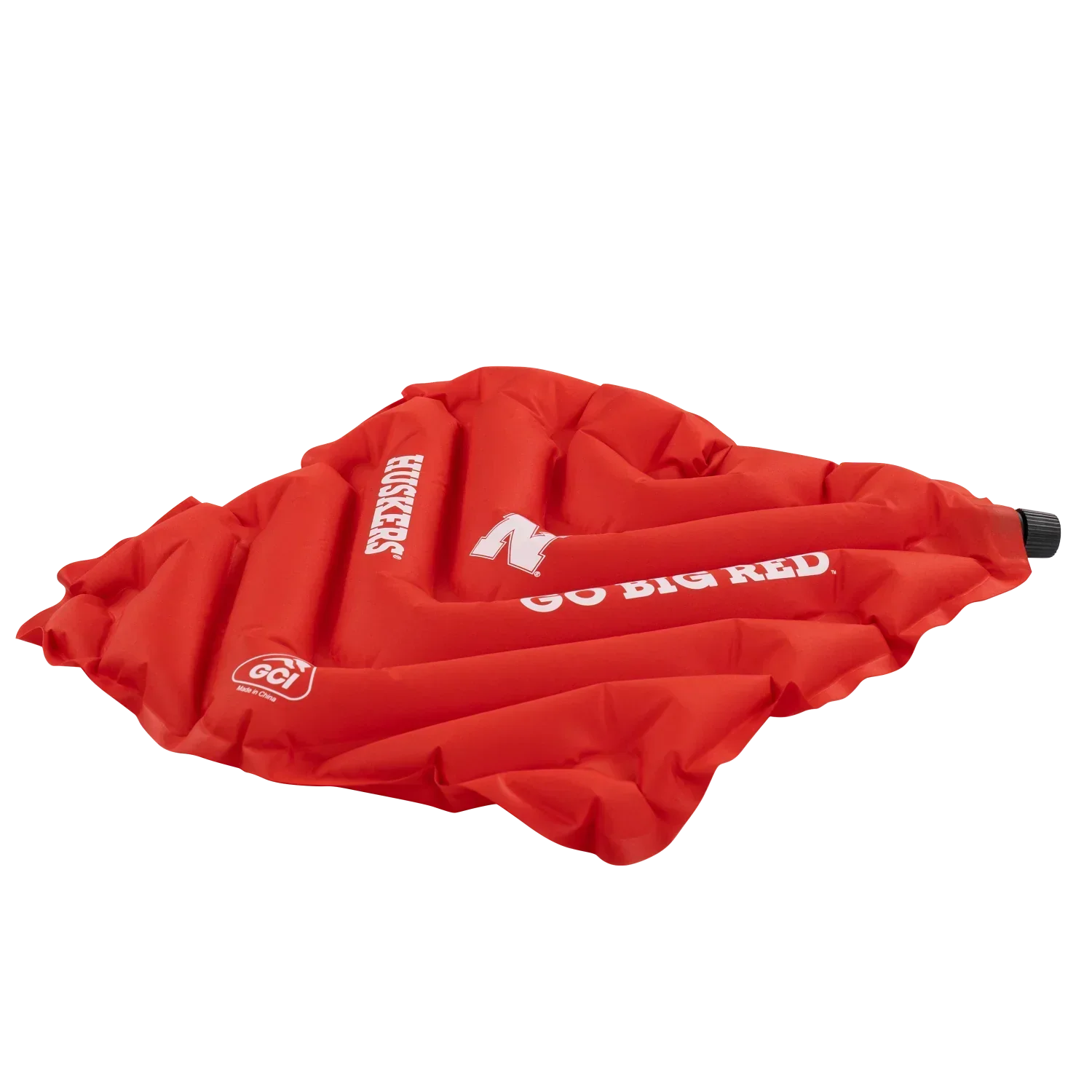 Compact Cushion College V Seat Inflatable Stadium Cushion - Nebraska Cornhuskers - Choice 277 - Lightweight Folding Bleacher Chair with Cushioning Detail