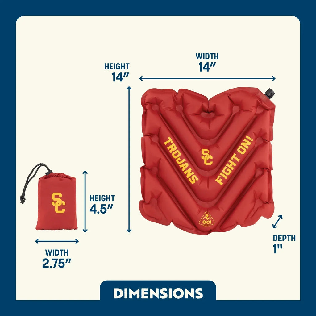 Compact Cushion College V Seat Inflatable Stadium Cushion - USC Trojans - Choice 523 - Ergonomic Portable Stadium Seat for Sports Events Detail