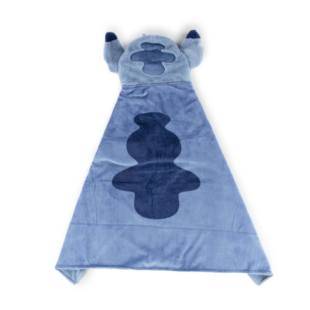 Cozy Fleece Stitch Kids Hooded Silk Touch Throw Blanket, Polyester Faux Fur, Blue, 54" x 40" - Luxury Knitted Decorative Throw Blanket with Fringes Detail