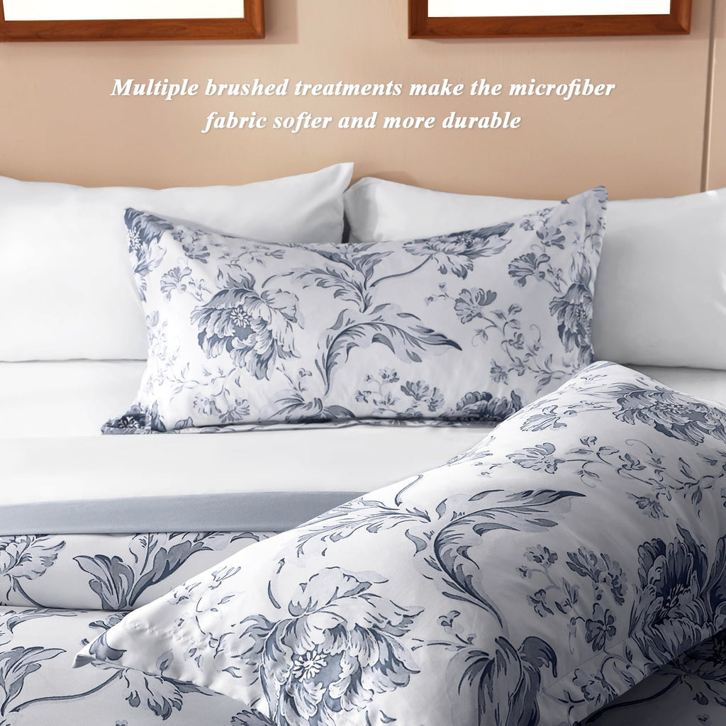 Fluffy Down Alternative Queen Comforter Sets,7-Pieces Reversible Bedding Sets,Bed in a Bag with Comforter,Flat Sheet and Fitted Sheet,Pillowc... - Cloud-Like Soft Lightweight Bed Comforter Detail