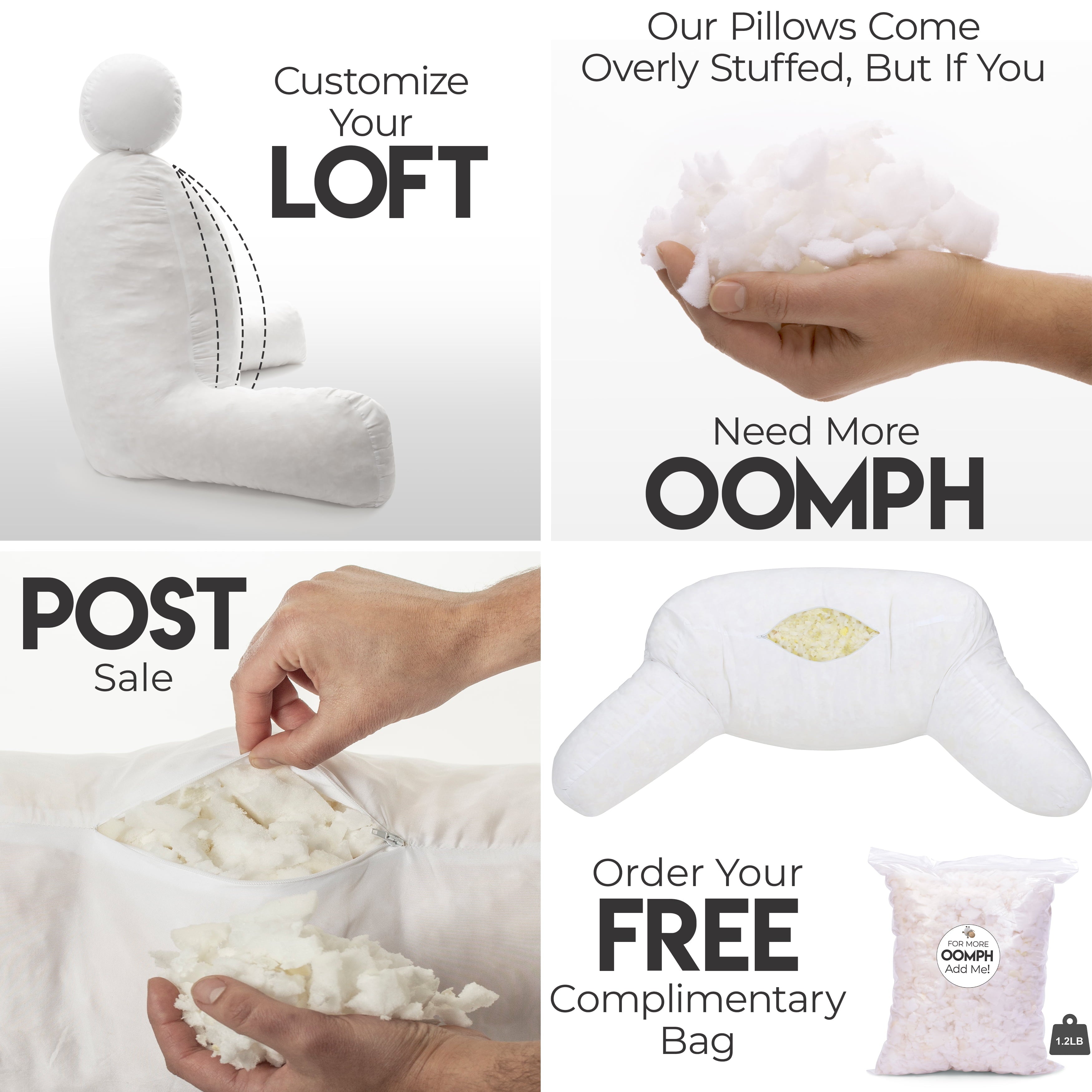 Hotel Collection Medium Chocolate Brown, Backrest - Detach Neck Roll, Removable Cover - Hotel Quality Plush Sleeping Pillows Detail