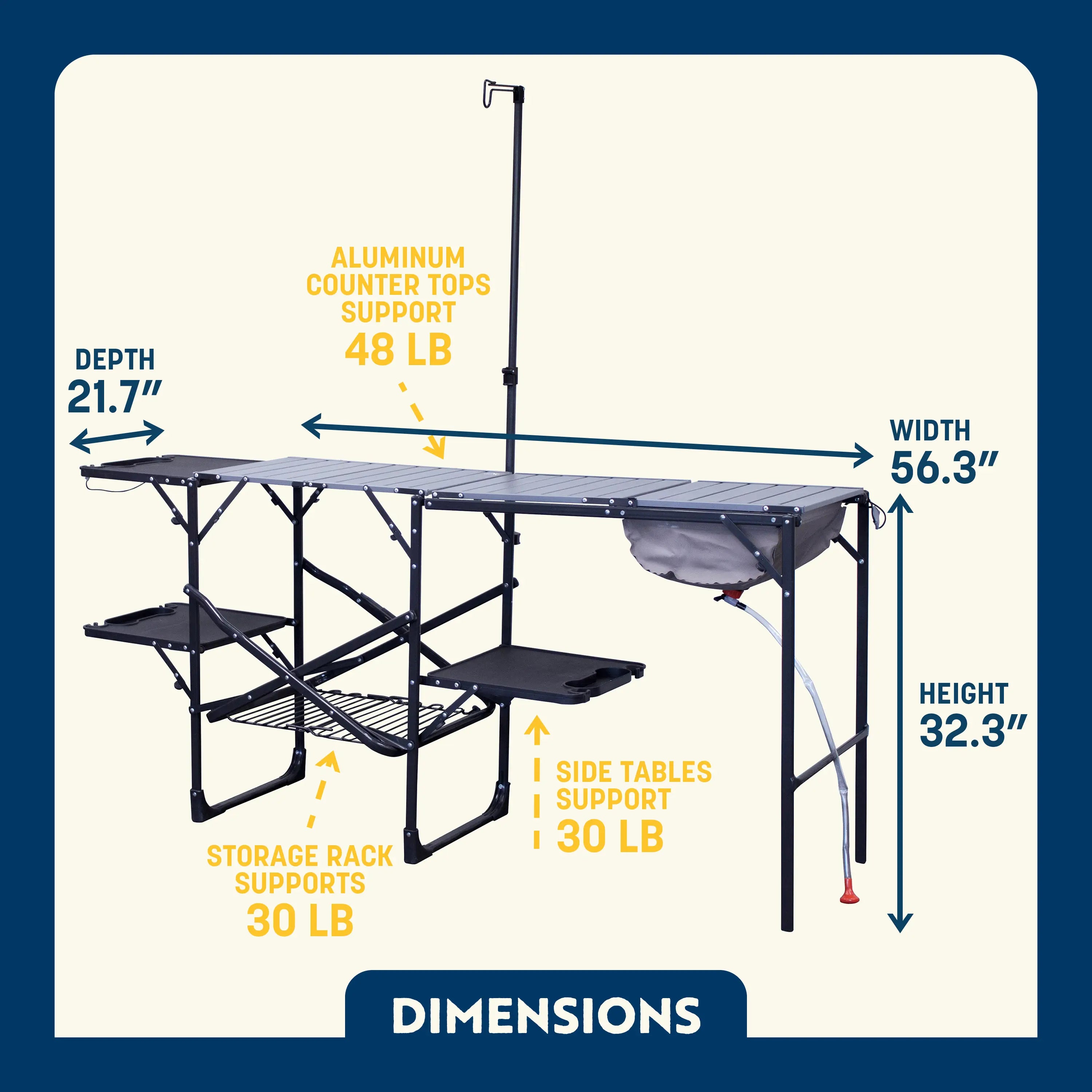Stainless Steel BBQ Master Cook Station - Choice 171 - Multi-Purpose Outdoor Culinary Cooking Set Detail