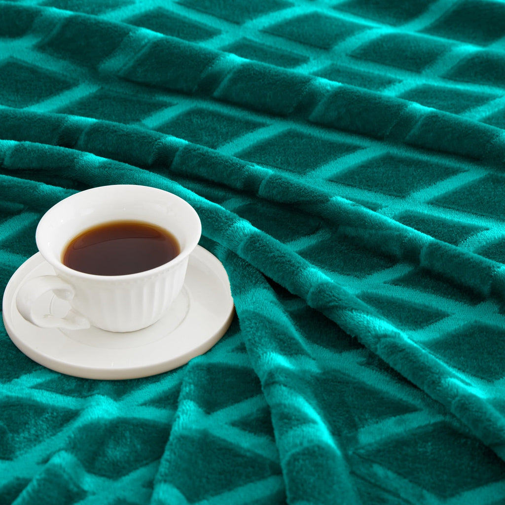 Cozy Fleece Large Soft Throw Blanket for Couch, 50x70 Inches Diamond Geometry Pattern Velvet Fleece Blanket, Cozy, Warm and Light... - Lightweight Plush Warm Blanket for All Seasons Detail