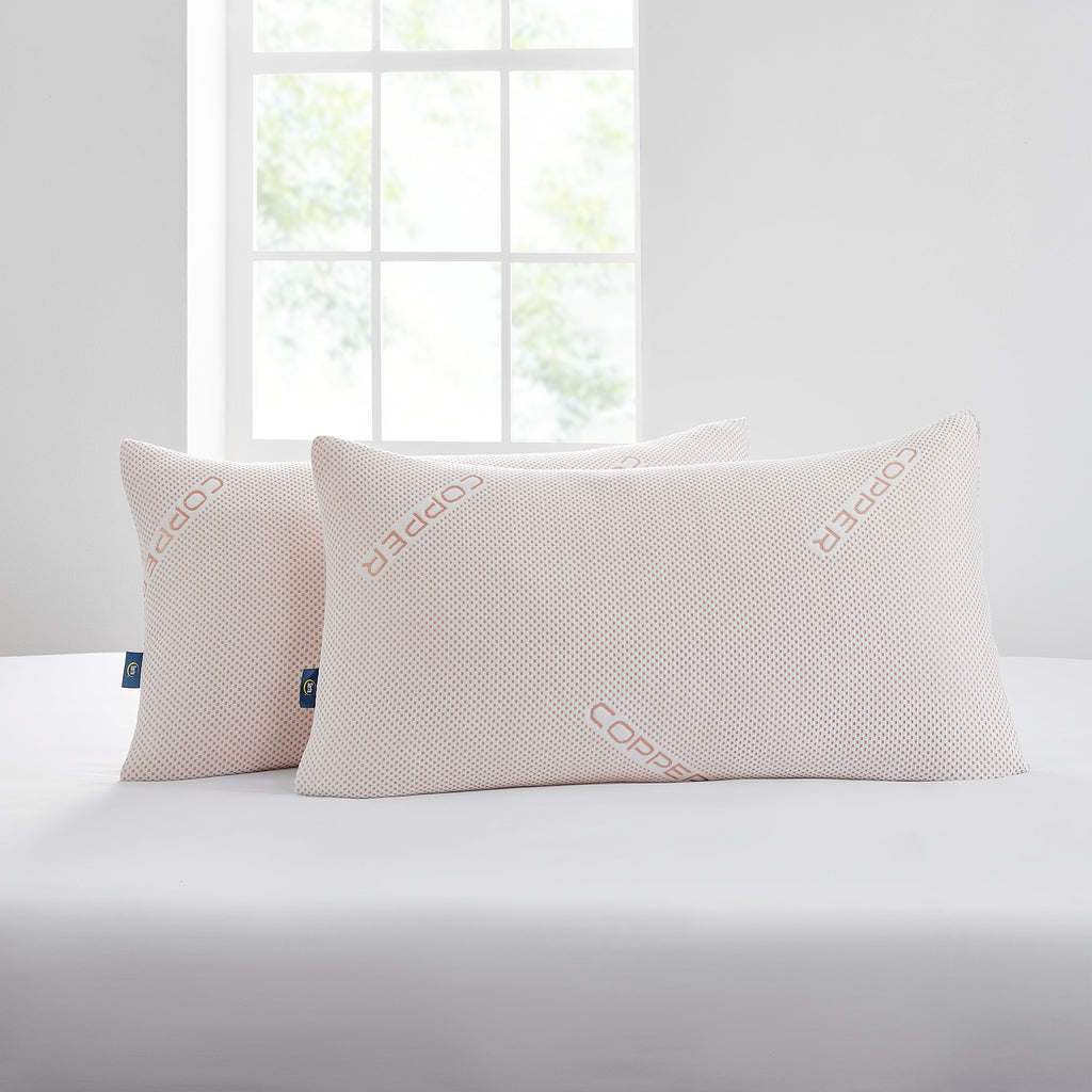 Fluffy Shredded Copperloft King Bed Pillow, 2 Pack, Hypoallergenic - Orthopedic Shredded Foam Bed Pillow Set Detail