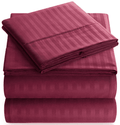 Ultra-Soft Bedding Set with Flat Sheet, Fitted Bed Sheet & Pillowcases, Full Burgundy - Breathable Egyptian Cotton Flat & Fitted Sheets - Default Title