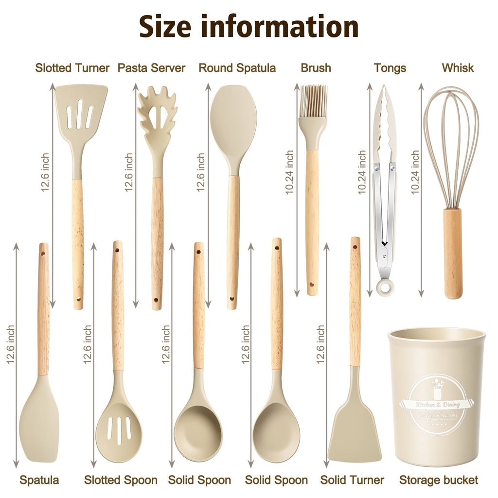 Durable Steel Silicone Cooking Utensils Set, Heat Resistant Kitchen Tools, 36 PCS Non-Stick Silicone Cooking Kitchen Utensils, Khaki - Heavy Duty Stainless Steel Kitchen Shears Detail