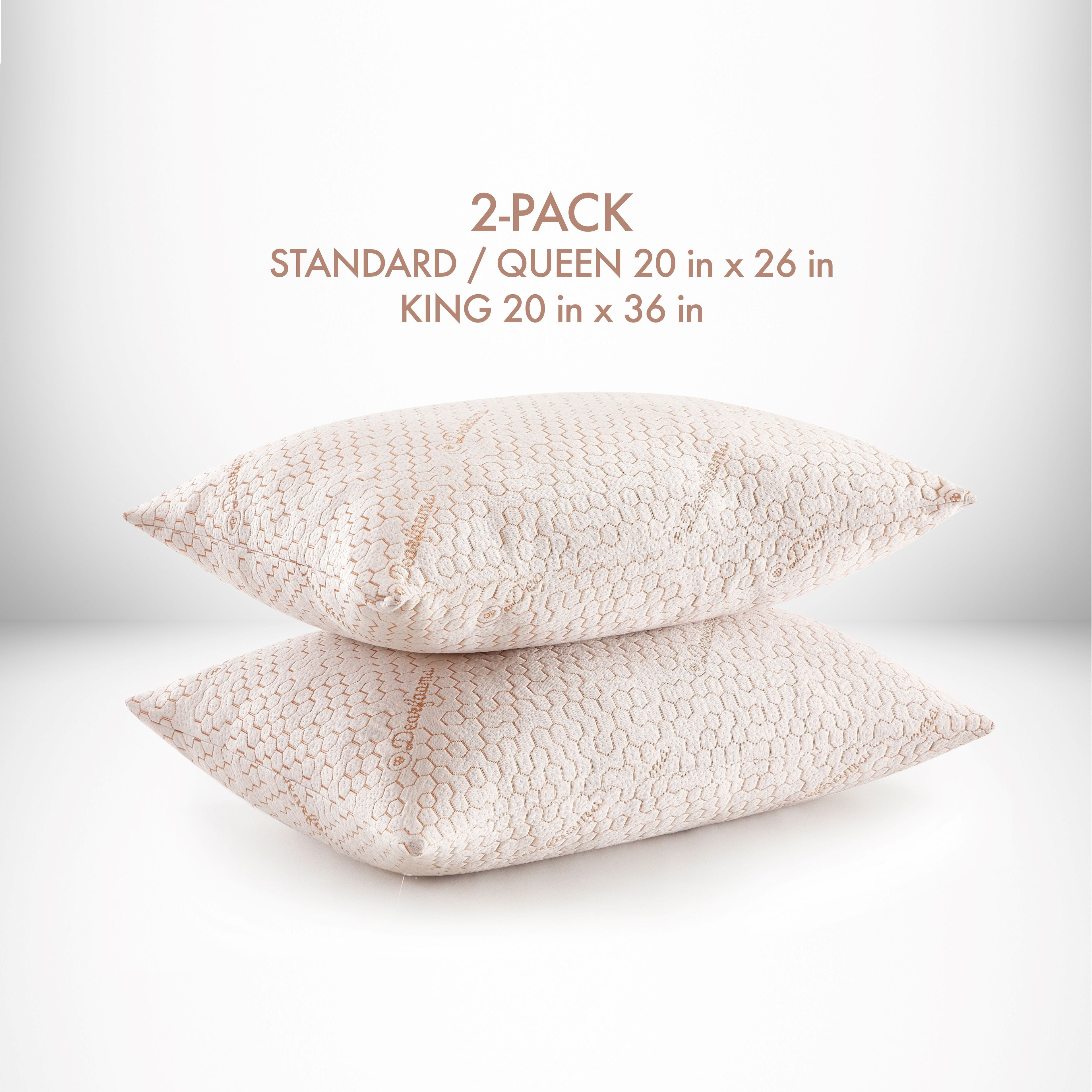 Decorative Plump Cozy Copper Infused Bed Pillow Standard, White - Hotel Quality Plush Sleeping Pillows Detail