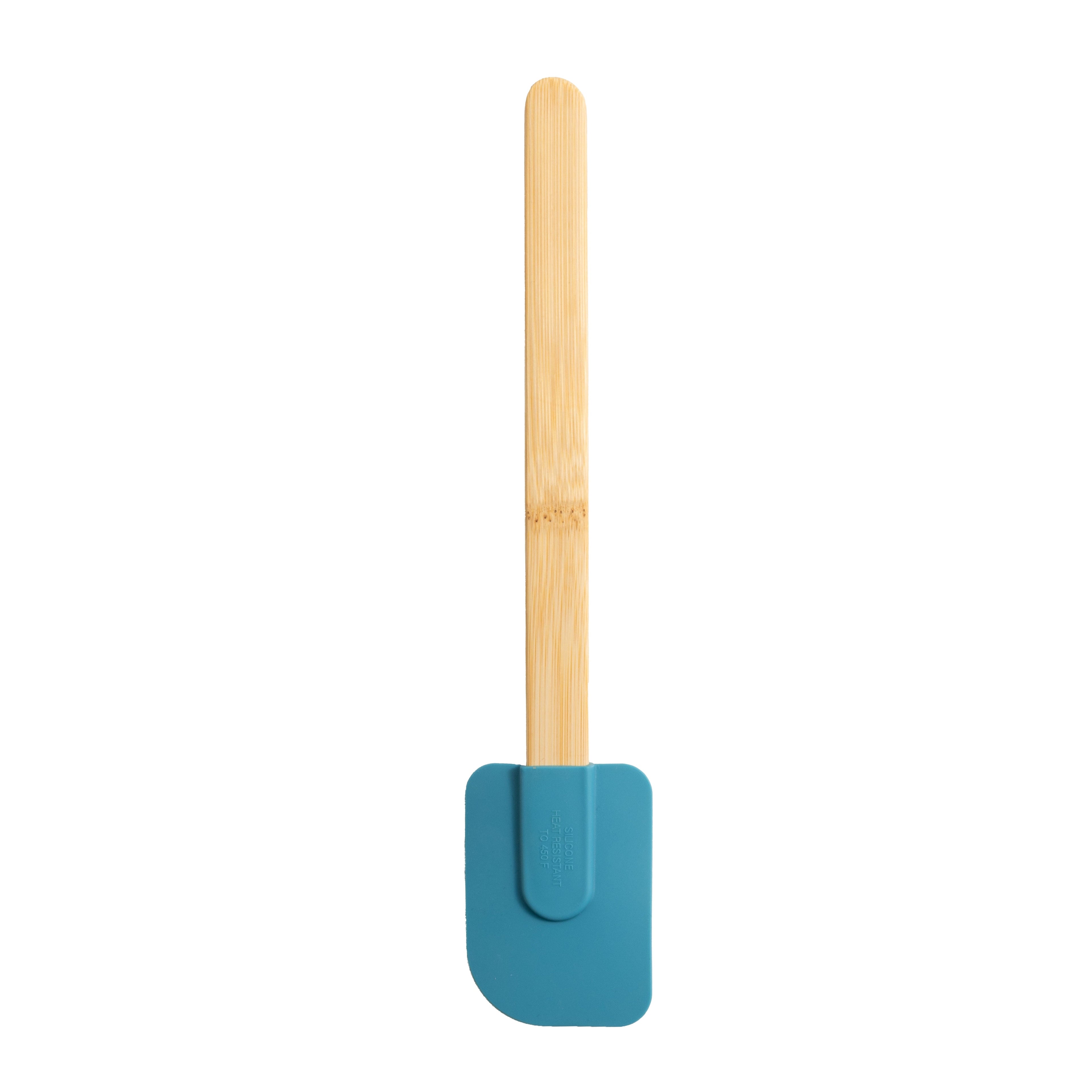 High-Precision Silicone Spatulas Set 4 with Bamboo Handles, Blue - Multi-Purpose Hand Tool for Daily Meal Prep Detail