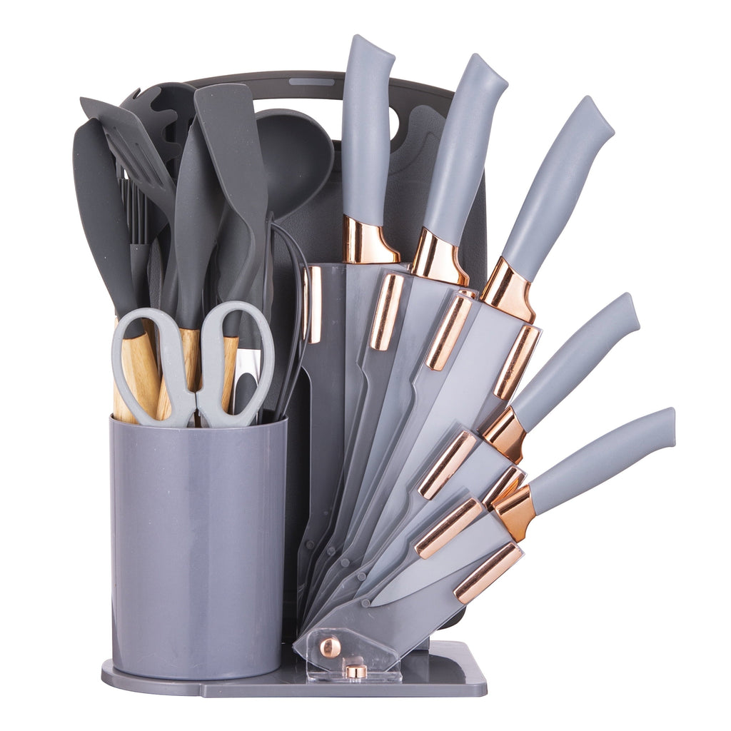 Ergonomic Cooking 19-Piece Silicone Kitchen Utensil & Knife Set - Heat-Resistant Cooking Tools Non-Stick Safe Gift for Mom or Wo... - Heat-Resistant Silicone Cooking Spatula Turner - Default Title