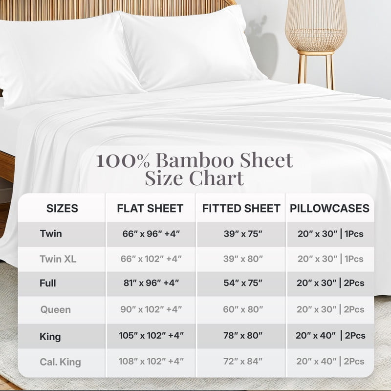 Cooling Sateen Lux Decor 100% Organic Viscose - 4 Piece Ultra-Soft Luxury Cooling Bed Sheets, 16" Deep Pocket, Breathable & Hypoalle... - Premium Ultra-Soft Pillowcase Pair for Sleeping Detail