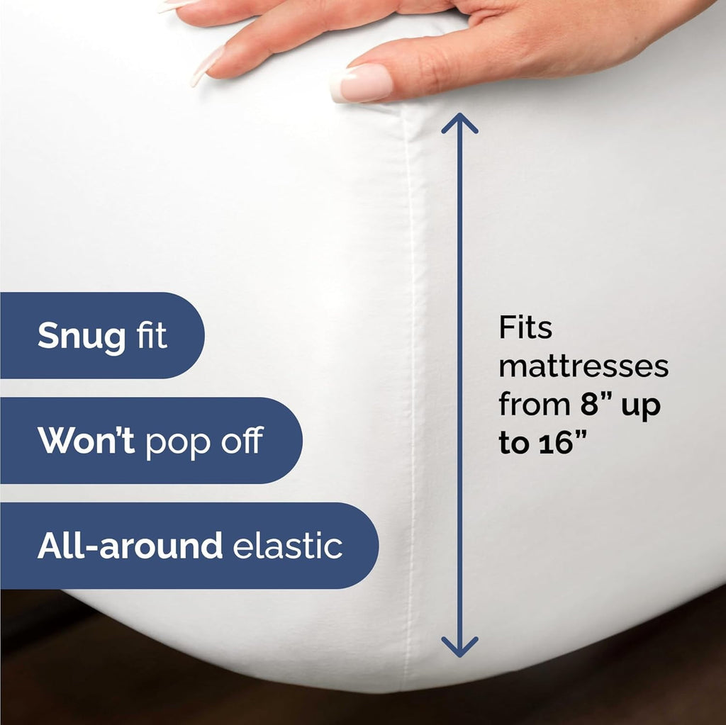 Ultra-Soft 4-Piece Luxury Bamboo Cooling Sheet Set - Queen Size 100% Bamboo Derived Rayon Premium Bed Sheets, White - Cooling Hotel Quality Bedding Sheets and Pillowcases Detail