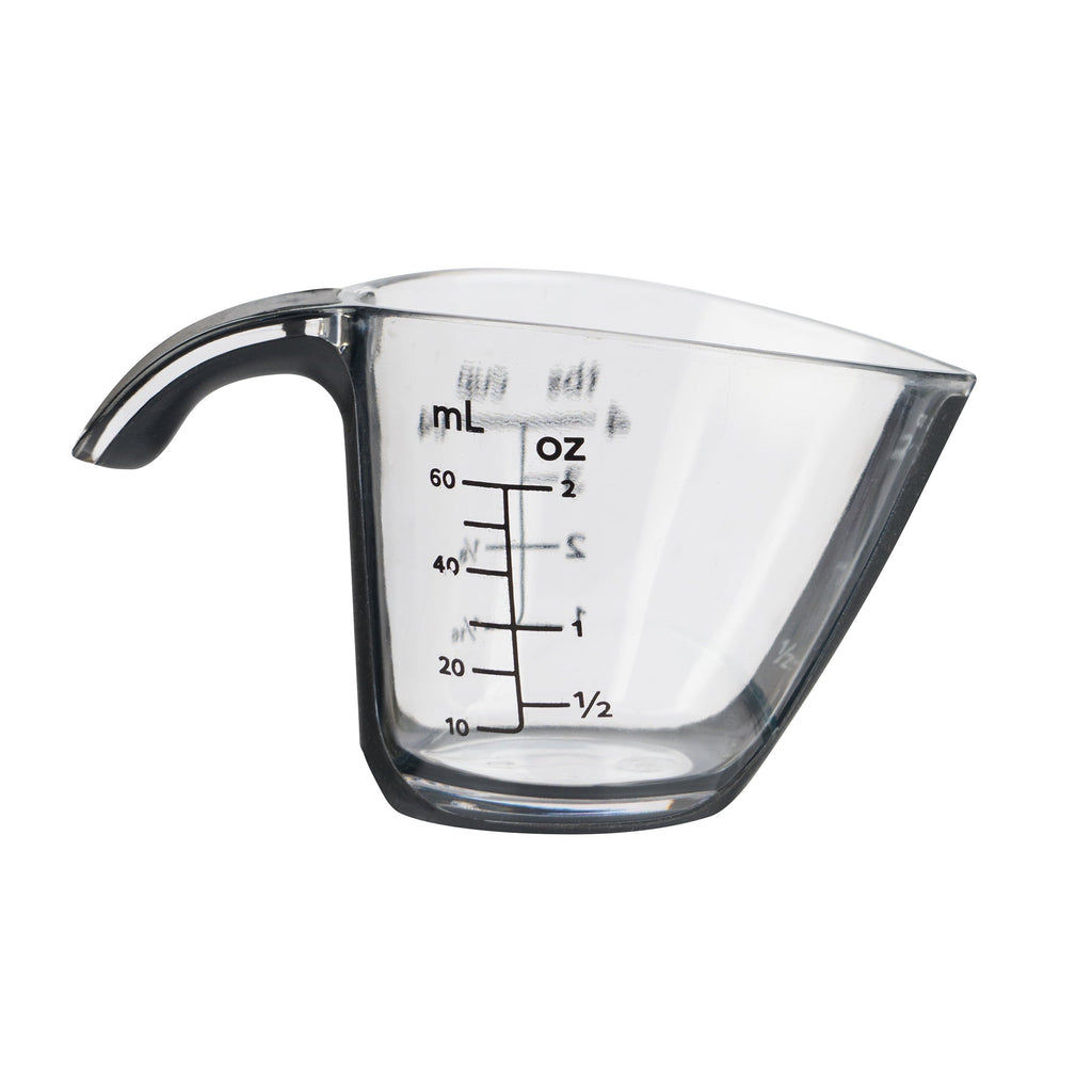 Innovative 1/4C Plastic Mini Measuring Cup, Black/Transparent - Multi-Functional Manual Food Chopper & Slicer Detail