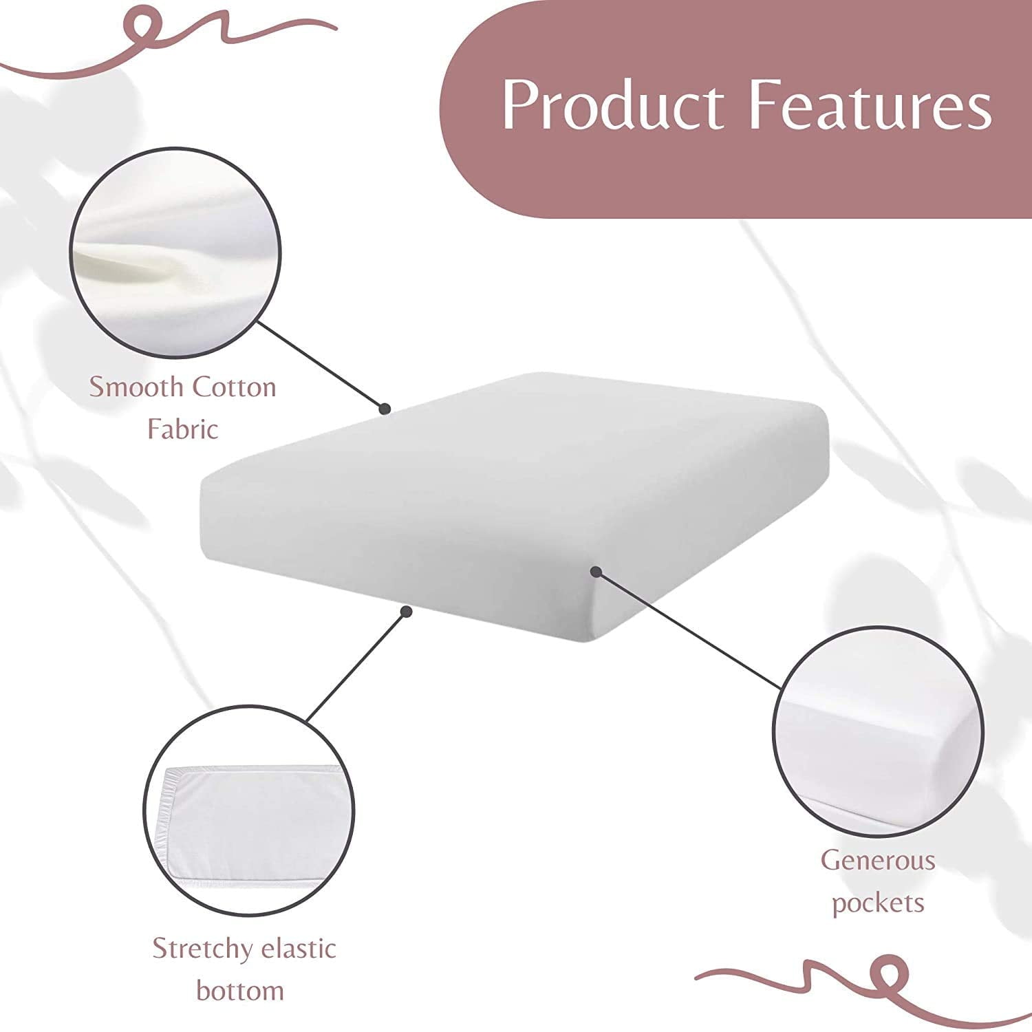 Breathable Luxury Luxurious Hotel Quality Crib Fitted Sheet – 100% Cotton – Ultra Soft, Skin-Friendly & Hypoallergenic – Deep Pocket Fi... - Cooling Hotel Quality Bedding Sheets and Pillowcases Detail