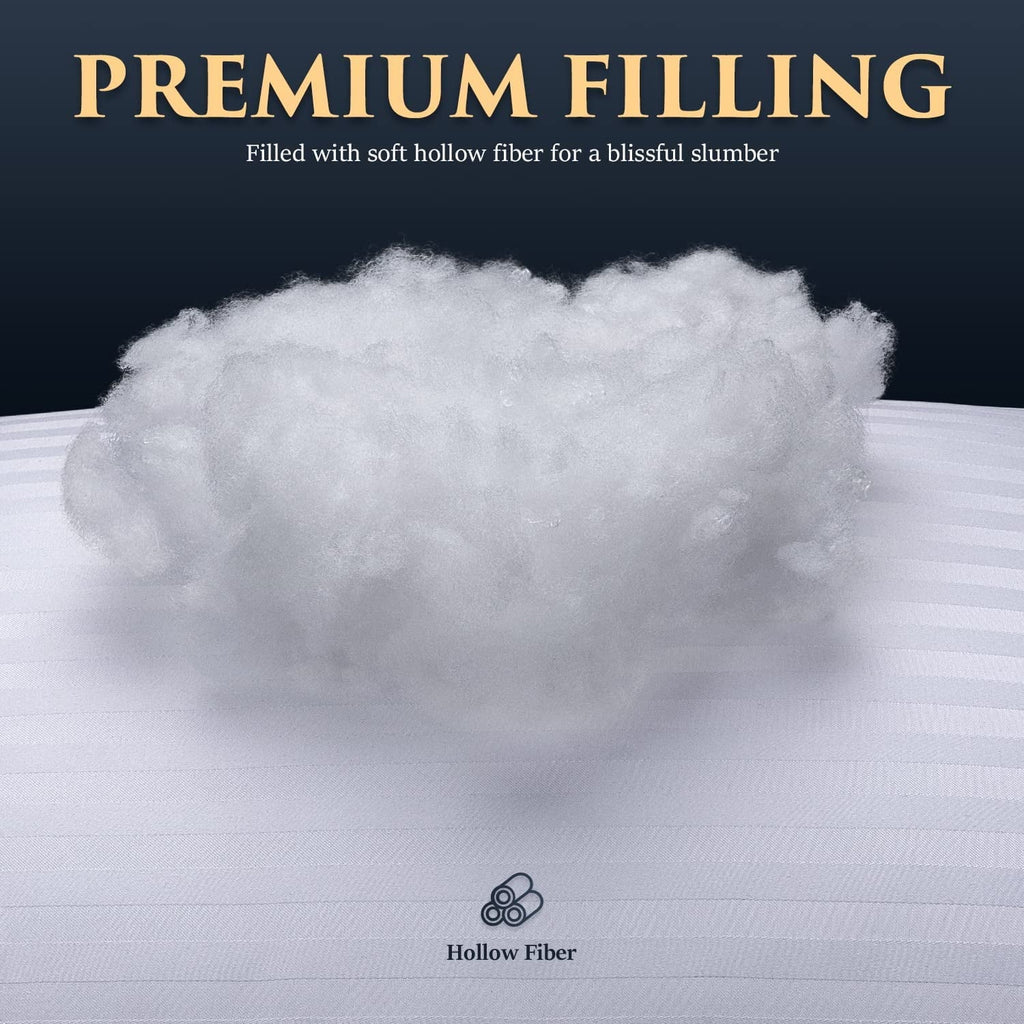 Ergonomic Memory Foam Bed Pillows 2-Pack Queen Size Luxury Hotel Pillow for Side and Back Sleeper Pillows for Bed with Cooling Cover - Ergonomic Memory Foam Pillow for Neck Pain Support Detail