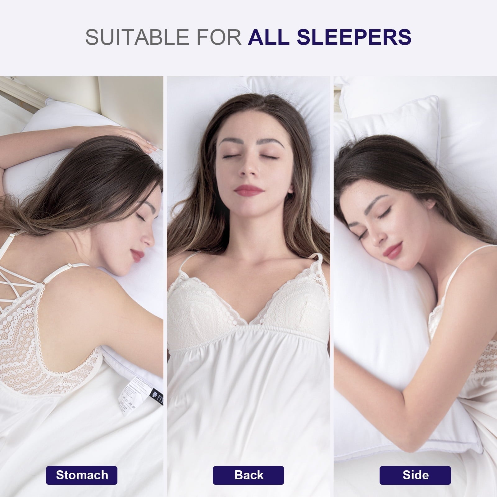 Orthopedic Support Bed Pillows 2 Pack Down Alternative Pillows for Bed Queen Size Set of 2 Soft Hotel Collection Gusseted Cooling Pillow... - Hotel Quality Plush Sleeping Pillows Detail