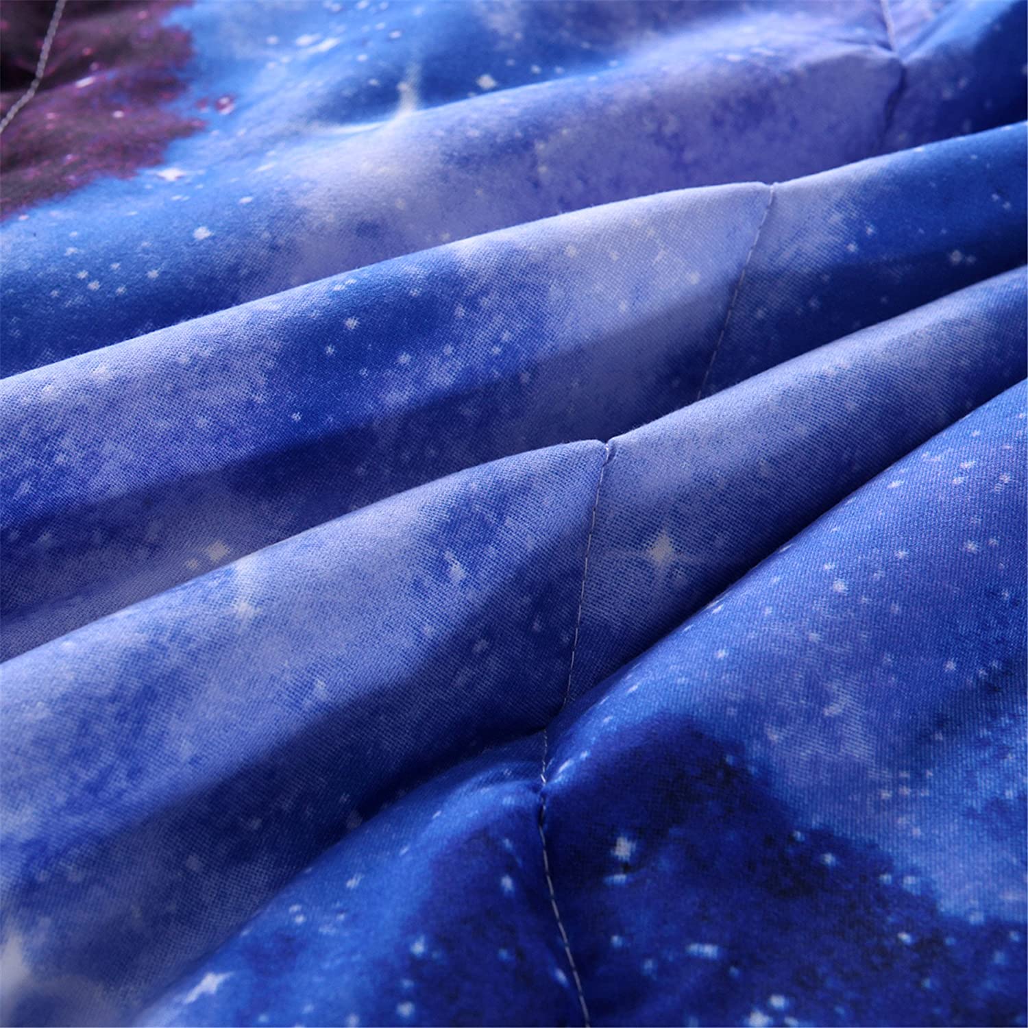 Fluffy Down Alternative Galaxy Bedding Sets Outer Space Comforter 3D Printed Space Quilt Set Full Size for Kids Blue - Hypoallergenic Ultra-Fluffy Quilt for Winter Detail