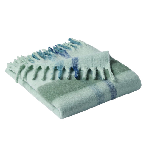 Cozy Fleece Faux Mohair Cozy Couch Throw Blanket Green Plaid, 50x72" - Cozy Fleece Throw Blanket for Couch & Bed Detail