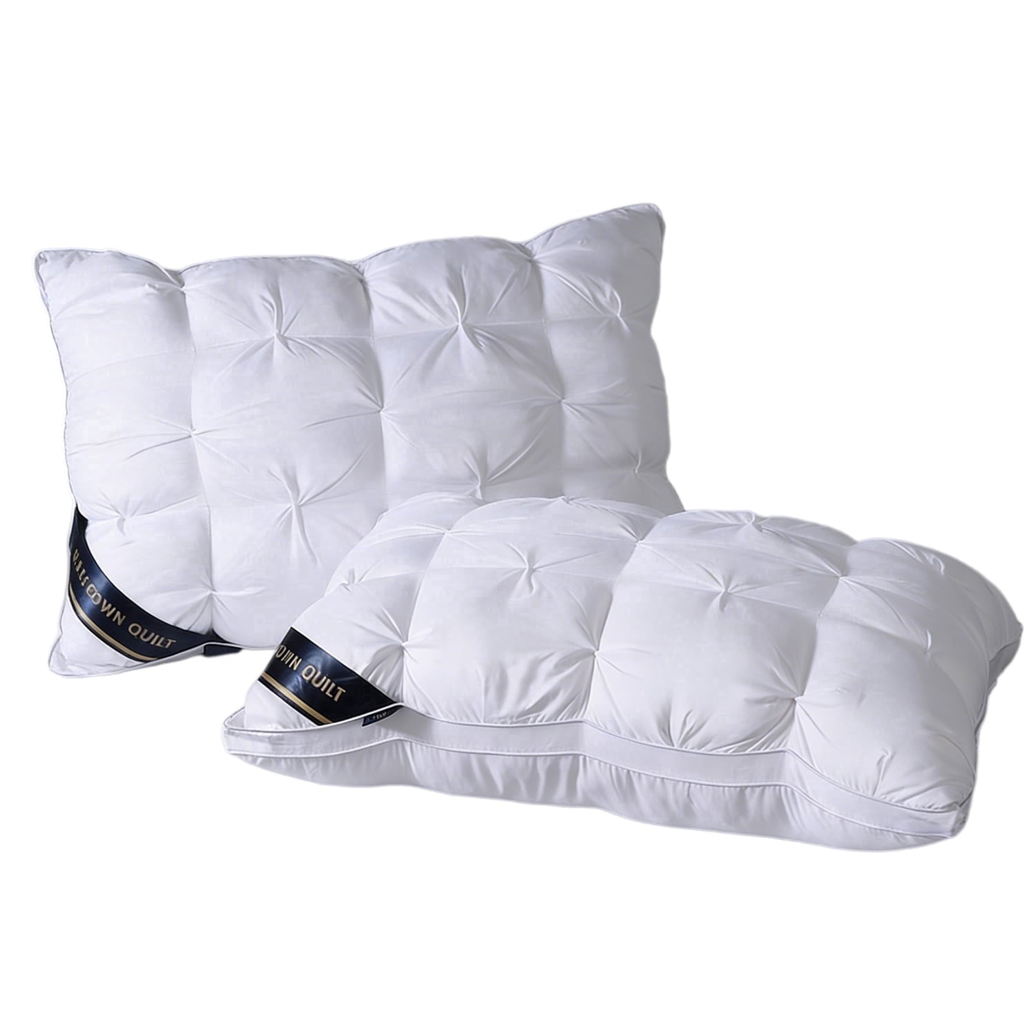 Ergonomic Memory Foam 2-Pack White Twisted Bed Pillows (20" x 16.5") - Soft Plush Down Alternative, Breathable and Hypoallergenic, Standard... - Hotel Quality Plush Sleeping Pillows - Default Title
