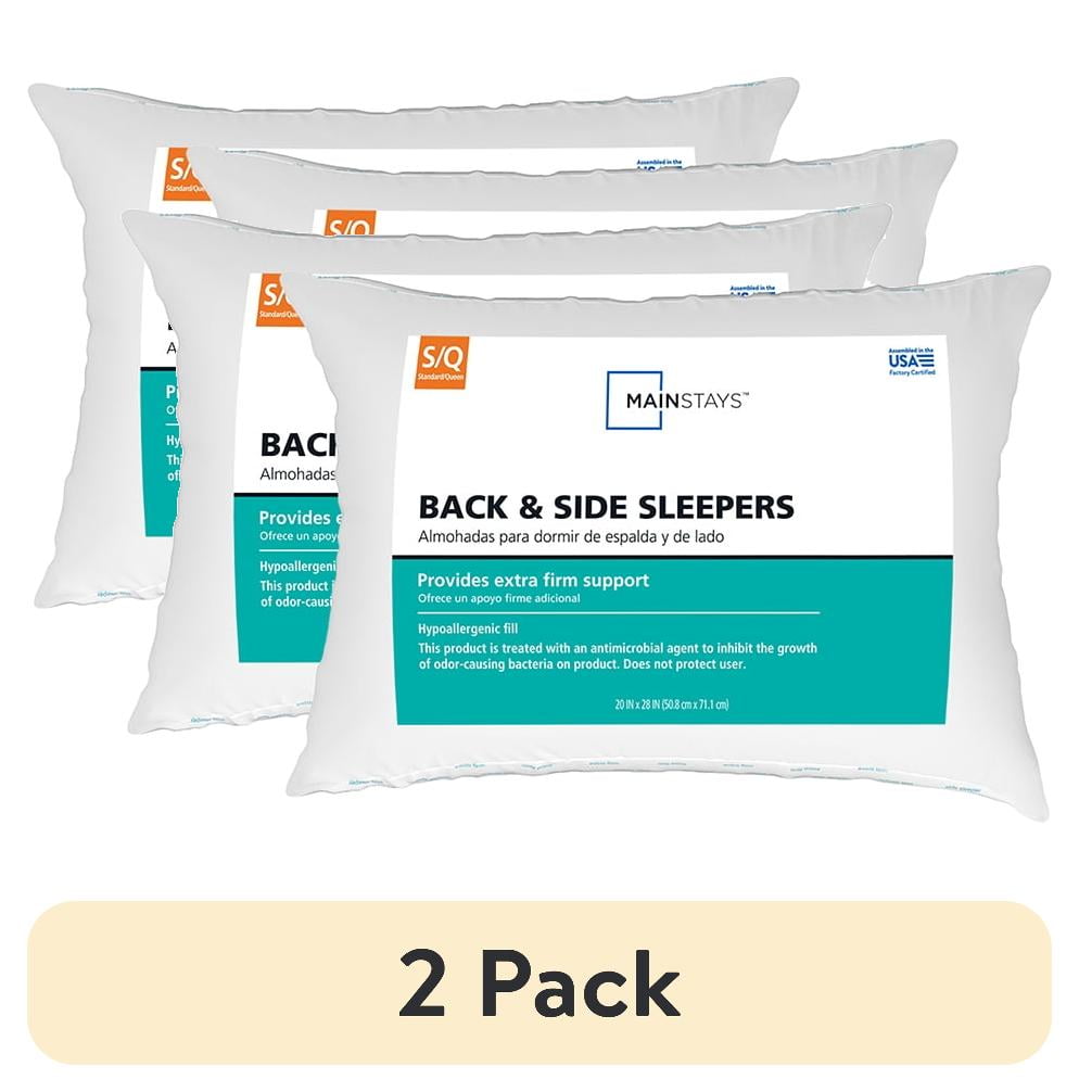 Ergonomic Memory Foam (2 pack) Back & Side Sleeper Bed Pillow, Standard/Queen - Extra Firm Support (4 Pack) - Hotel Quality Plush Sleeping Pillows - Default Title