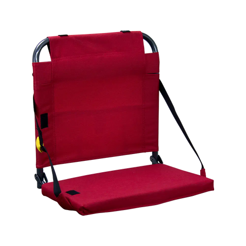 Compact Cushion BleacherBack - Choice 696 - Ergonomic Portable Stadium Seat for Sports Events - Red