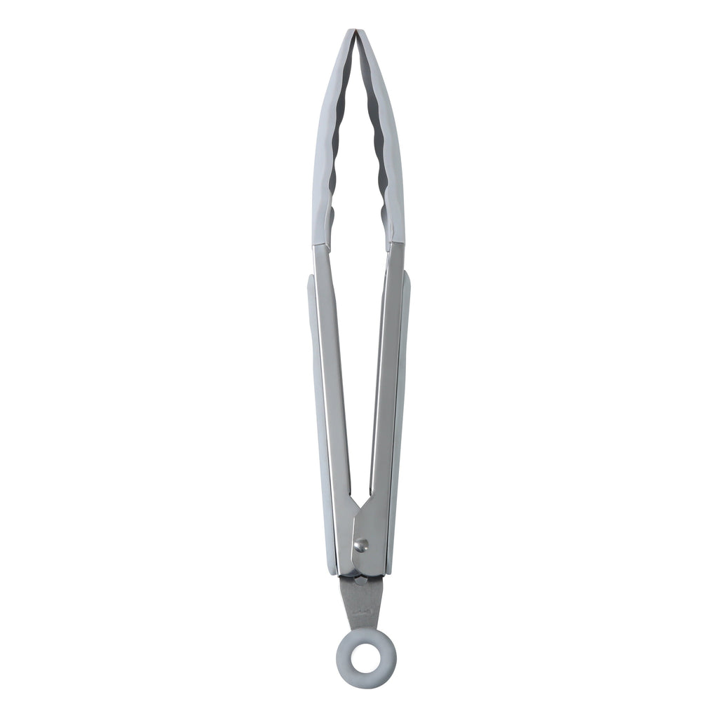 High-Precision 9" Stainless Steel and Silicone Locking Tongs, Soft Grip Handle, Grey Flannel - Multi-Purpose Hand Tool for Daily Meal Prep Detail