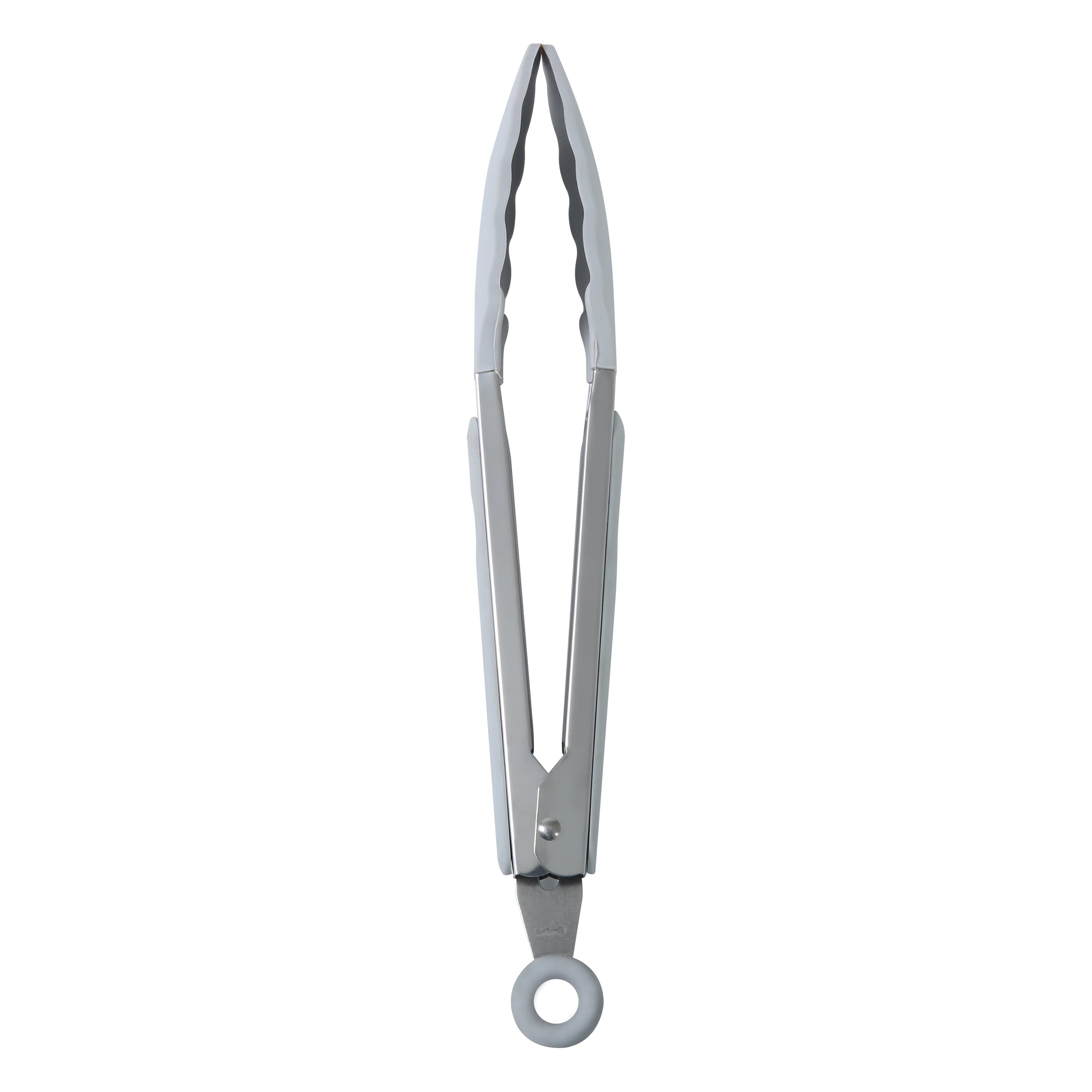 High-Precision 9" Stainless Steel and Silicone Locking Tongs, Soft Grip Handle, Grey Flannel - Multi-Purpose Hand Tool for Daily Meal Prep Detail