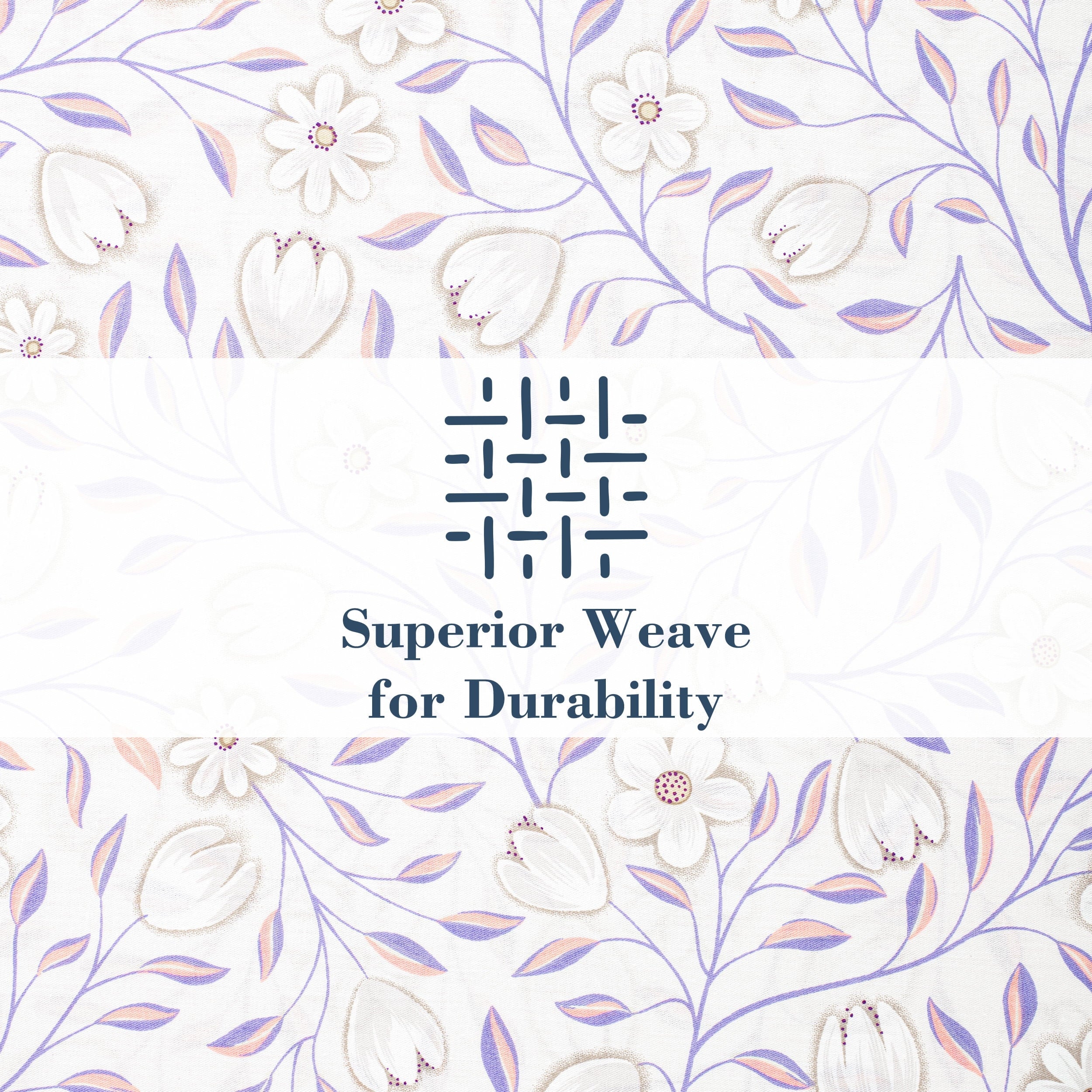 Ultra-Soft 100% Cotton Full Size Sheets,4 Piece Pure Percale Bed Sheets Set Deep Pocket Fits Mattress Upto 15",floral vine pattern - Premium Ultra-Soft Pillowcase Pair for Sleeping Detail