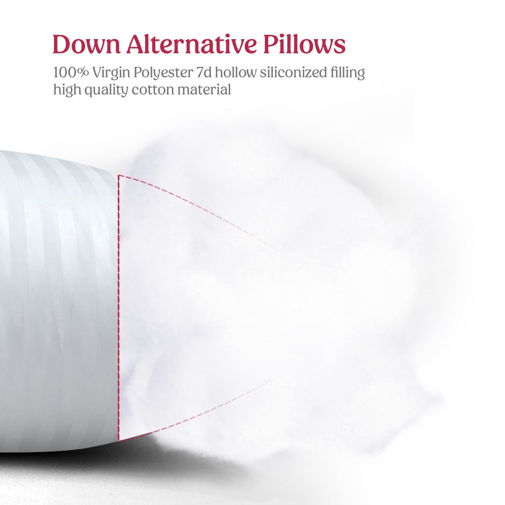 Hotel Collection King Bed Pillows Set of 2- Comfortable Breathable Bed Pillows for Sleeping (White, 20x36) - Hotel Quality Plush Sleeping Pillows Detail