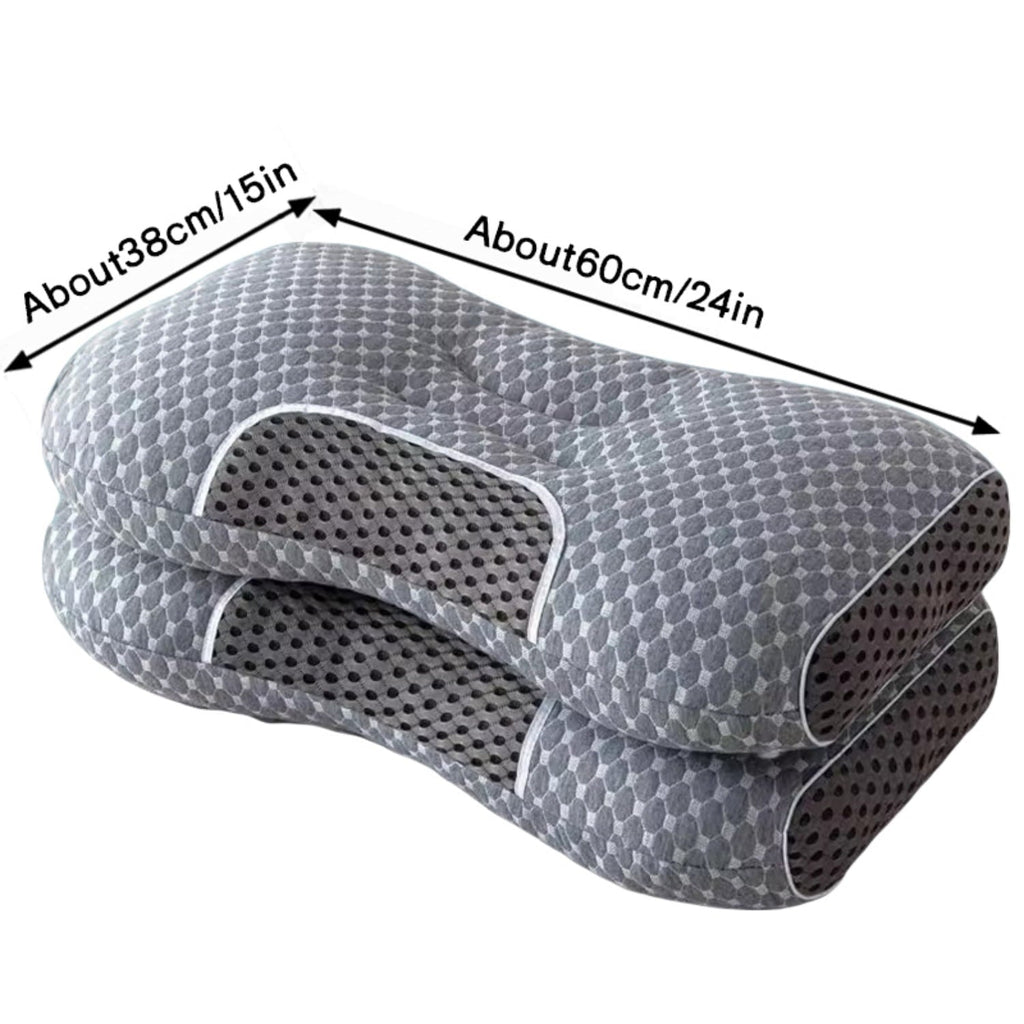 Fluffy Shredded 2-Piece Set - 24"x15" Gray Bed for Back, Side, Stomach Sleepers - Decorative Throw Pillow Cushion for Sofa & Bed Detail