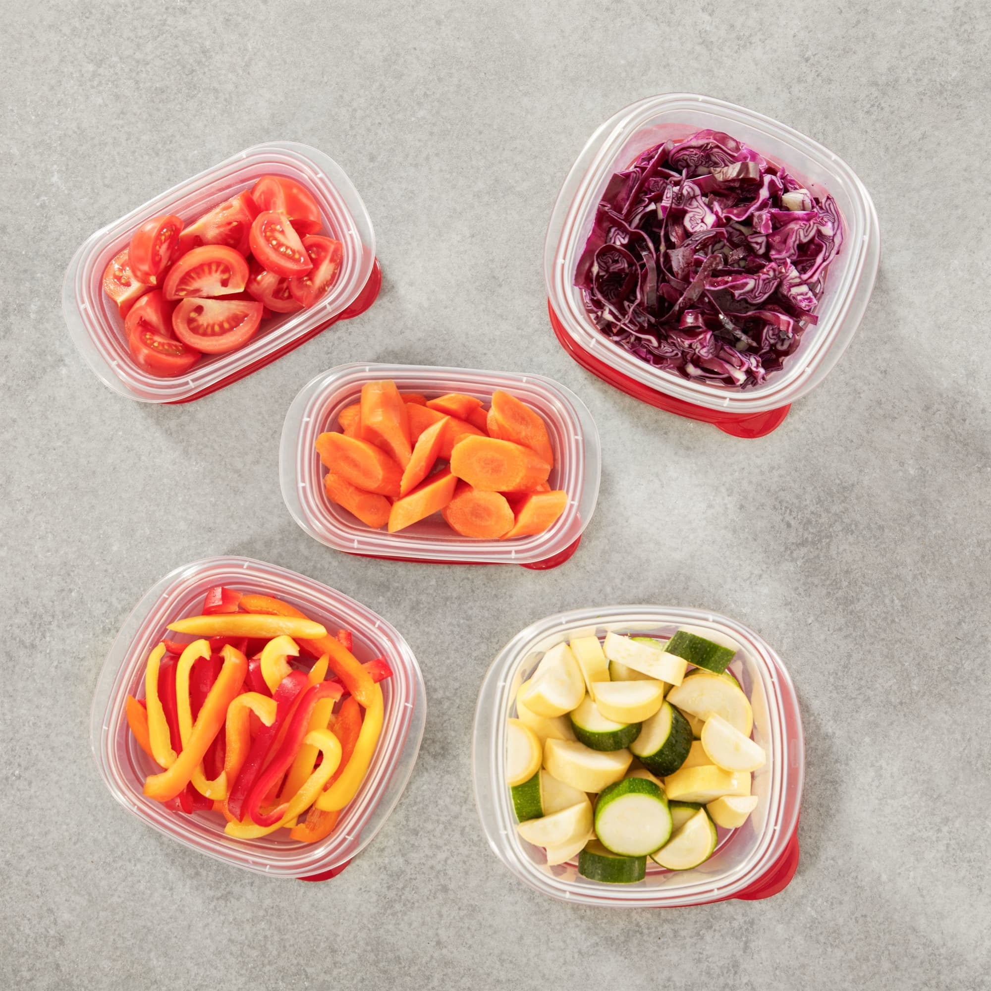 Fun Food Fidget Square Food Storage Containers, Ruby Red, 10 pack - Deliciously Soft Cupcake Sensory Glob Detail