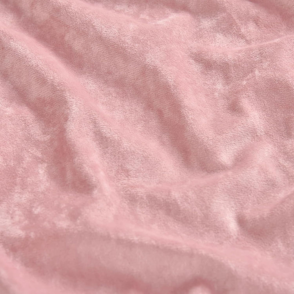 Premium Egyptian Cotton Truly Velvet Fitted Sheet Twin Size, Luxury Super Soft Flannel Bottom Sheet with 15" Deep Pocket for Winter, Pink - Luxury Bed Sheet Set with Deep Pockets Detail