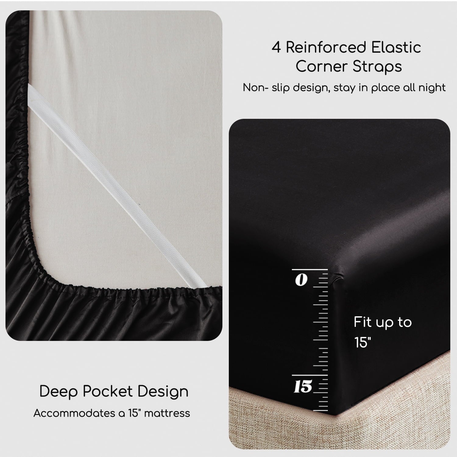 Ultra-Soft Set Queen 4 Pcs, Silky Elegant Luxurious Queen Size Bed s, with Flat , Deep Pocket Fitted for Mattress and Matching P... - Cooling Hotel Quality Bedding Sheets and Pillowcases Detail