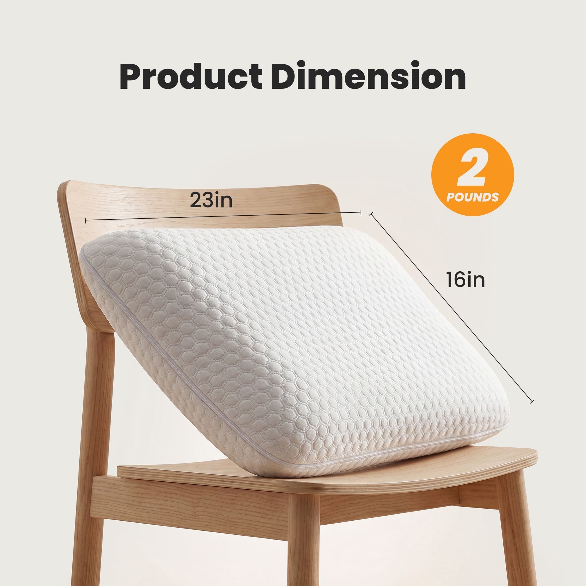 Decorative Plump Memory Foam Pillow for Sleeping, Gel Cooling Bed Pillow with Breathable Mesh and Washable Cover for Back and Side Sle... - Hotel Quality Plush Sleeping Pillows Detail