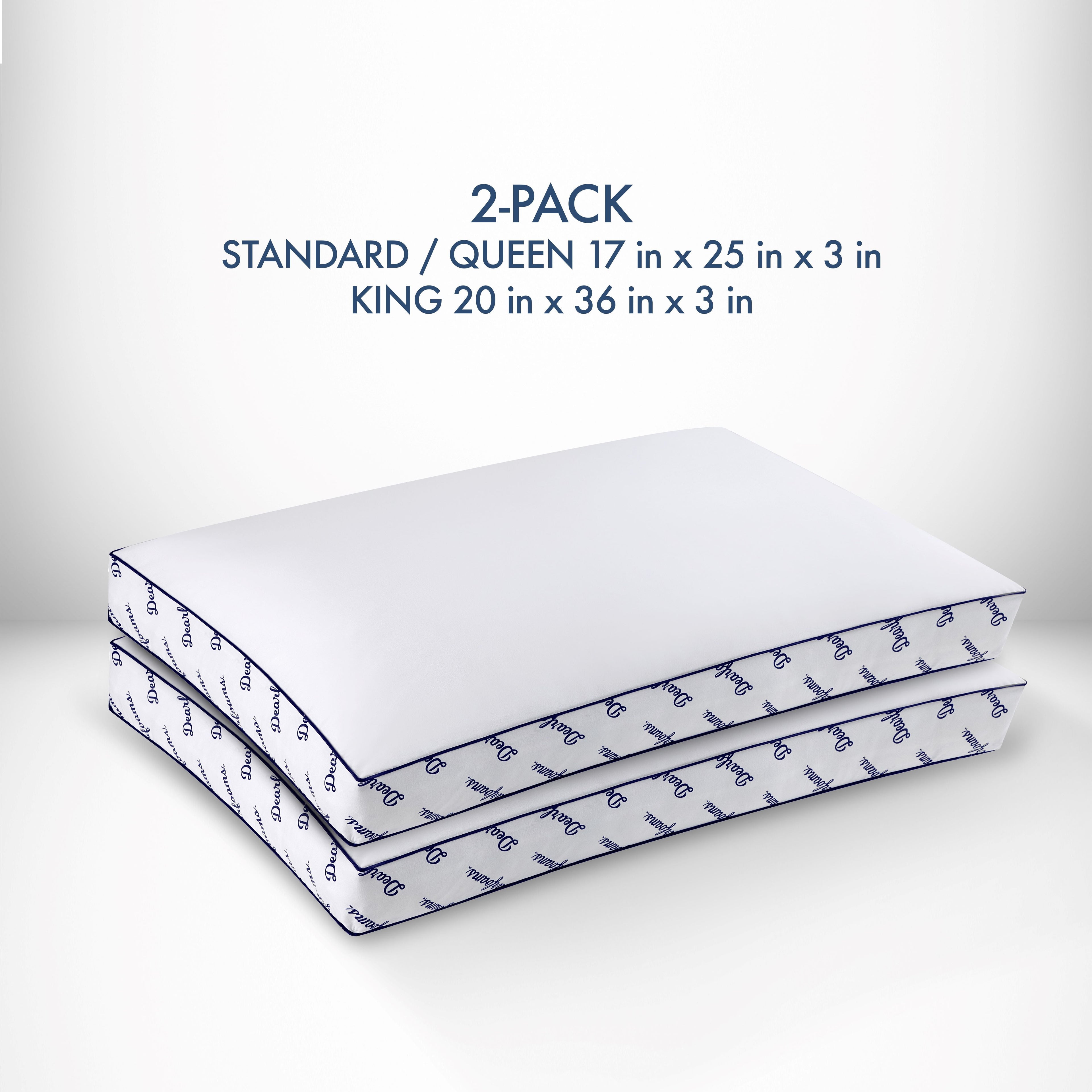 Orthopedic Support Cozy Gusseted Bed Pillow Standard, White - Hotel Quality Plush Sleeping Pillows Detail