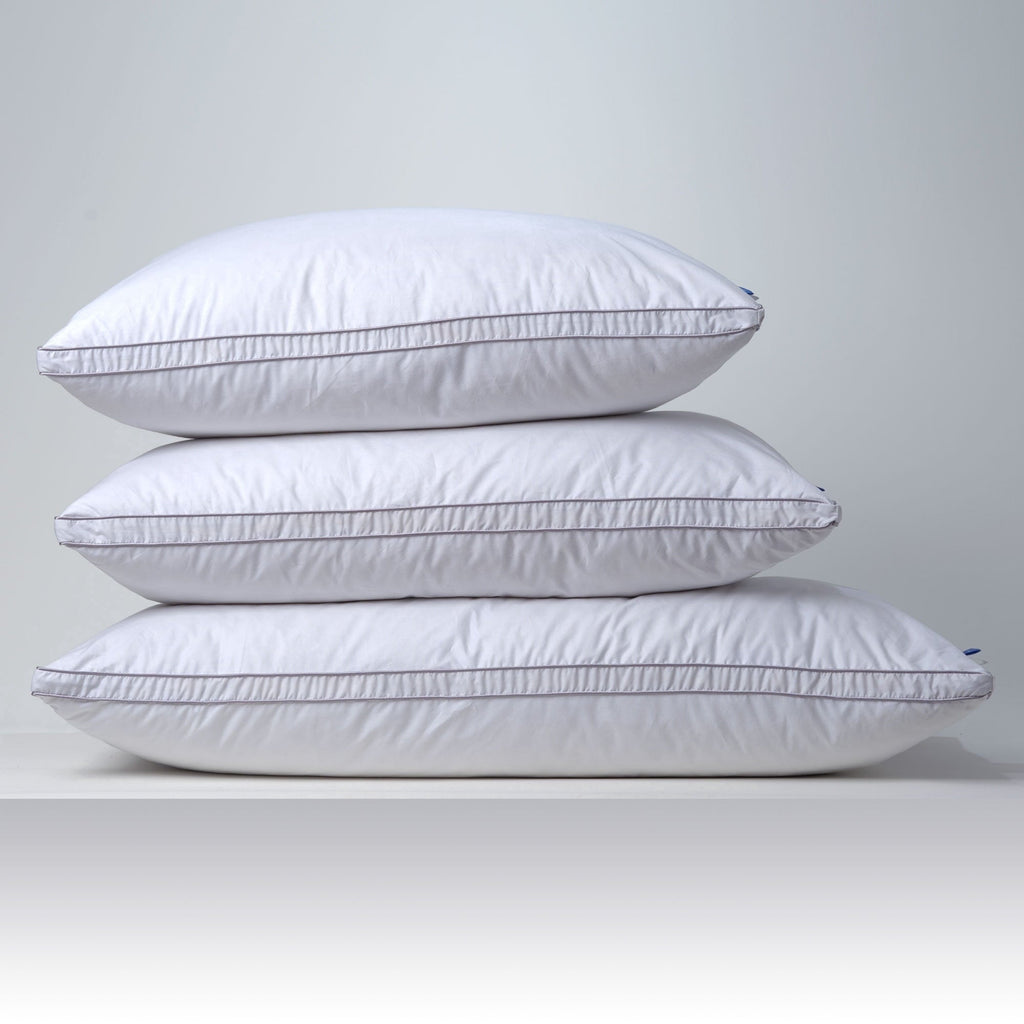Fluffy Shredded Linen Premium Goose Down Feather Pillow for Bed, Soft & Supportive, Standard Size, White - Decorative Throw Pillow Cushion for Sofa & Bed Detail