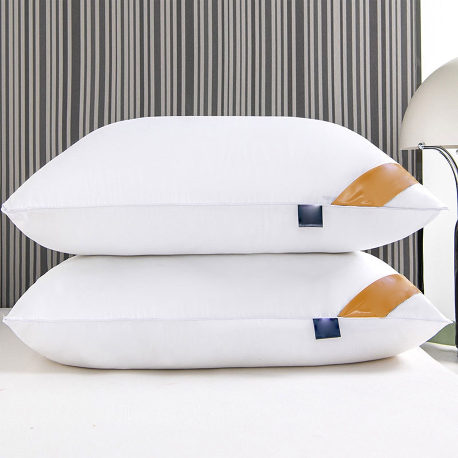 Hotel Collection Pillows Set of 2 - White Pillows 2 Pack Hotel Quality Bed Pillows for Sleeping Soft and Supportive Pillows for Side, ... - Ergonomic Memory Foam Pillow for Neck Pain Support Detail