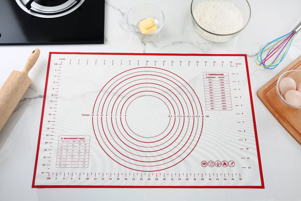 Time-Saving Reusable Silicone 24"x 18" Pastry Mat with Measurements - Innovative Kitchen Helper for Modern Cooking Detail