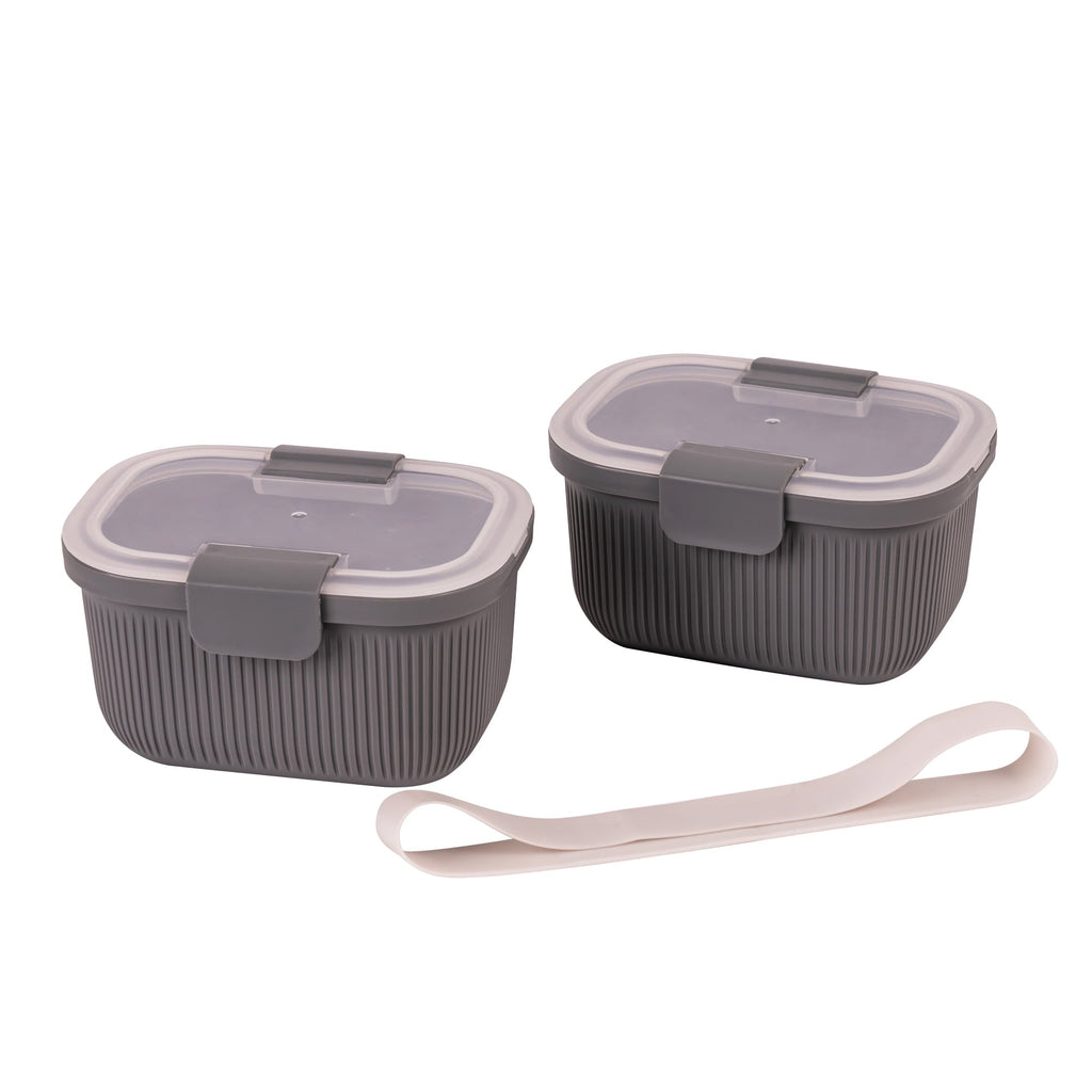 Fun Food Fidget Plastic Food Storage Bento Snack Container, Rectangle, Grey, 19oz Capacity, Made for Portable Food Storage - Fun Food Fidget Cookie Squishable Toy Detail
