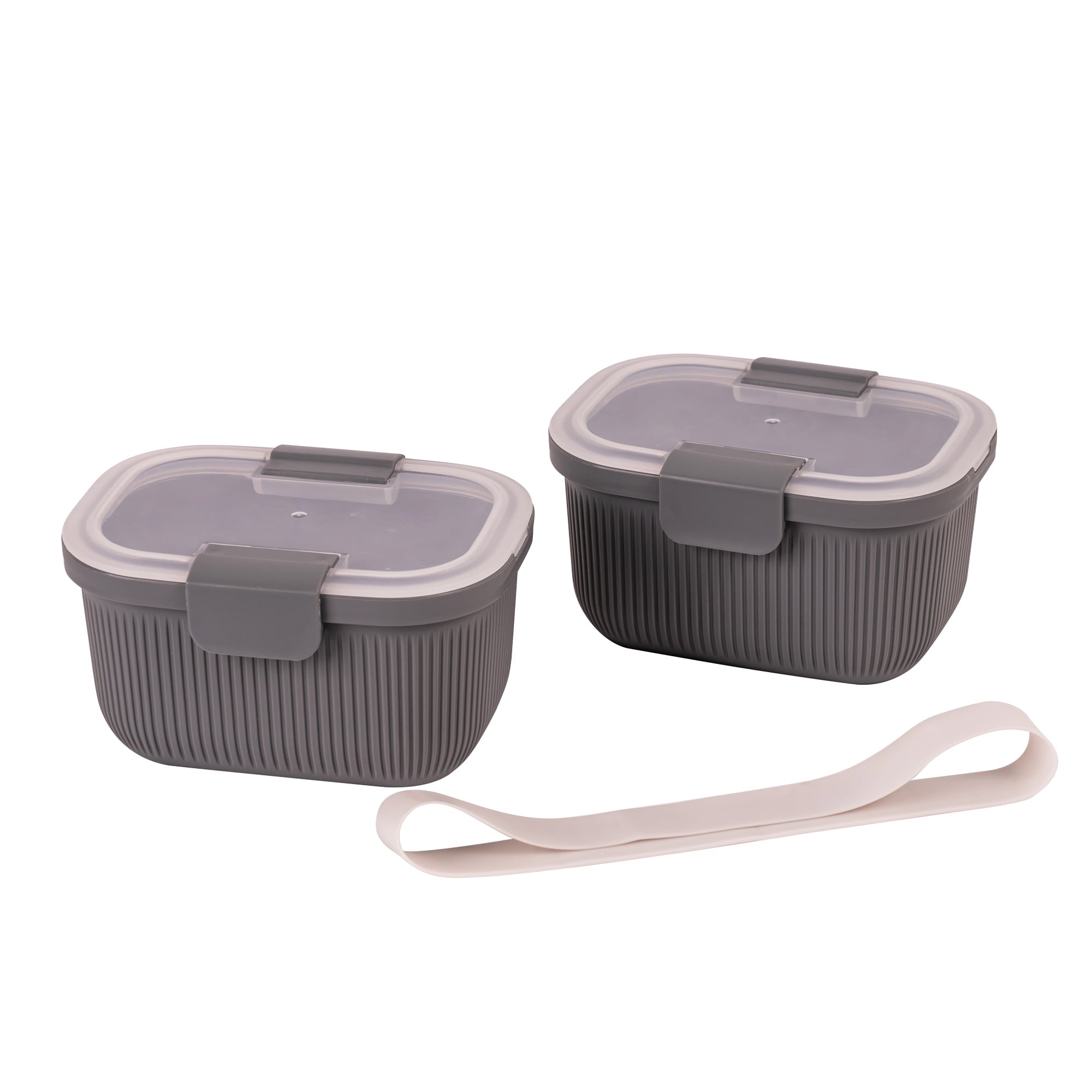 Fun Food Fidget Plastic Food Storage Bento Snack Container, Rectangle, Grey, 19oz Capacity, Made for Portable Food Storage - Fun Food Fidget Cookie Squishable Toy Detail
