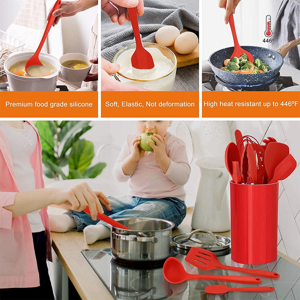 Professional Grade 14 Pcs Cooking Utensils Set with Holder, Heat Resistant Silicone Kitchen Cookware Utensils Set, Kitchen Cooking Tools... - Heavy Duty Stainless Steel Kitchen Shears Detail