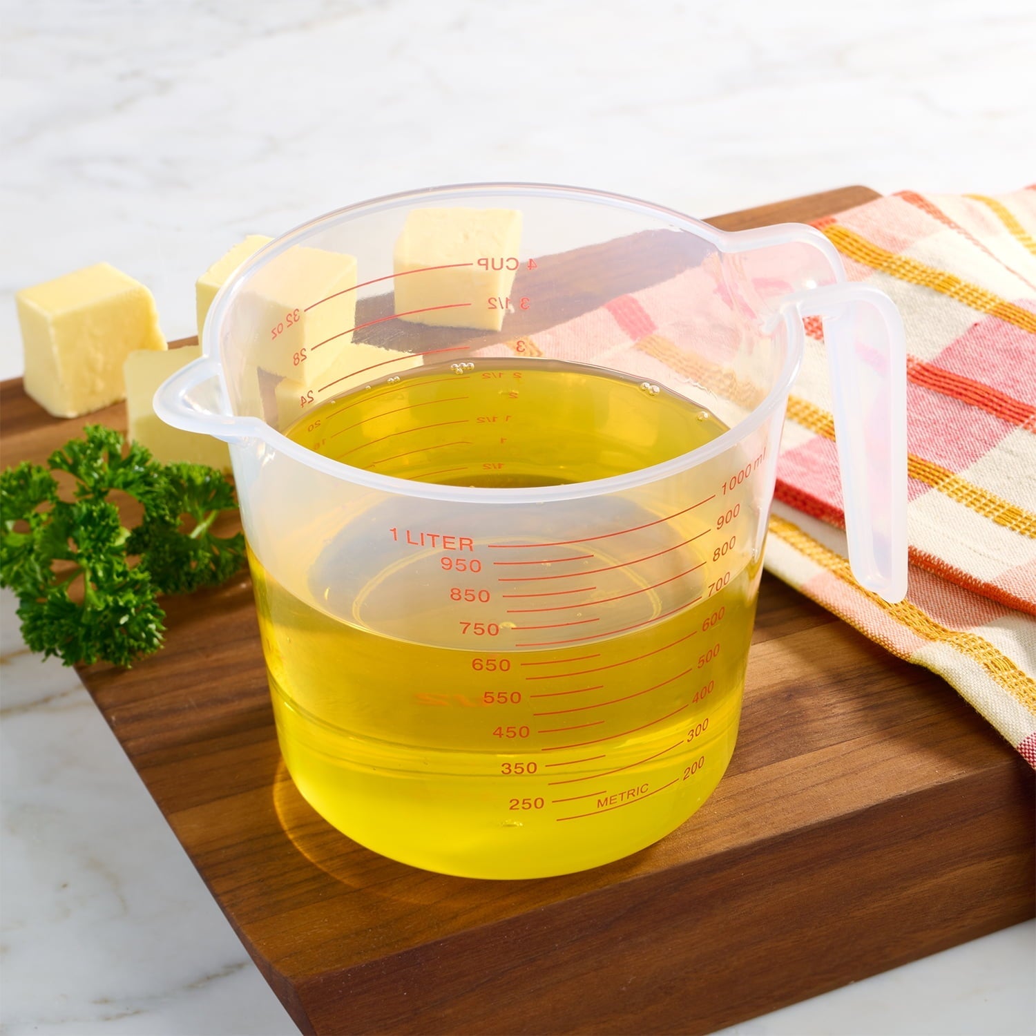 Premium Kitchen (12 pack) 4 Cup PP Plastic Measuring Cup, 32 oz, Clear - Innovative Kitchen Helper for Modern Cooking Detail