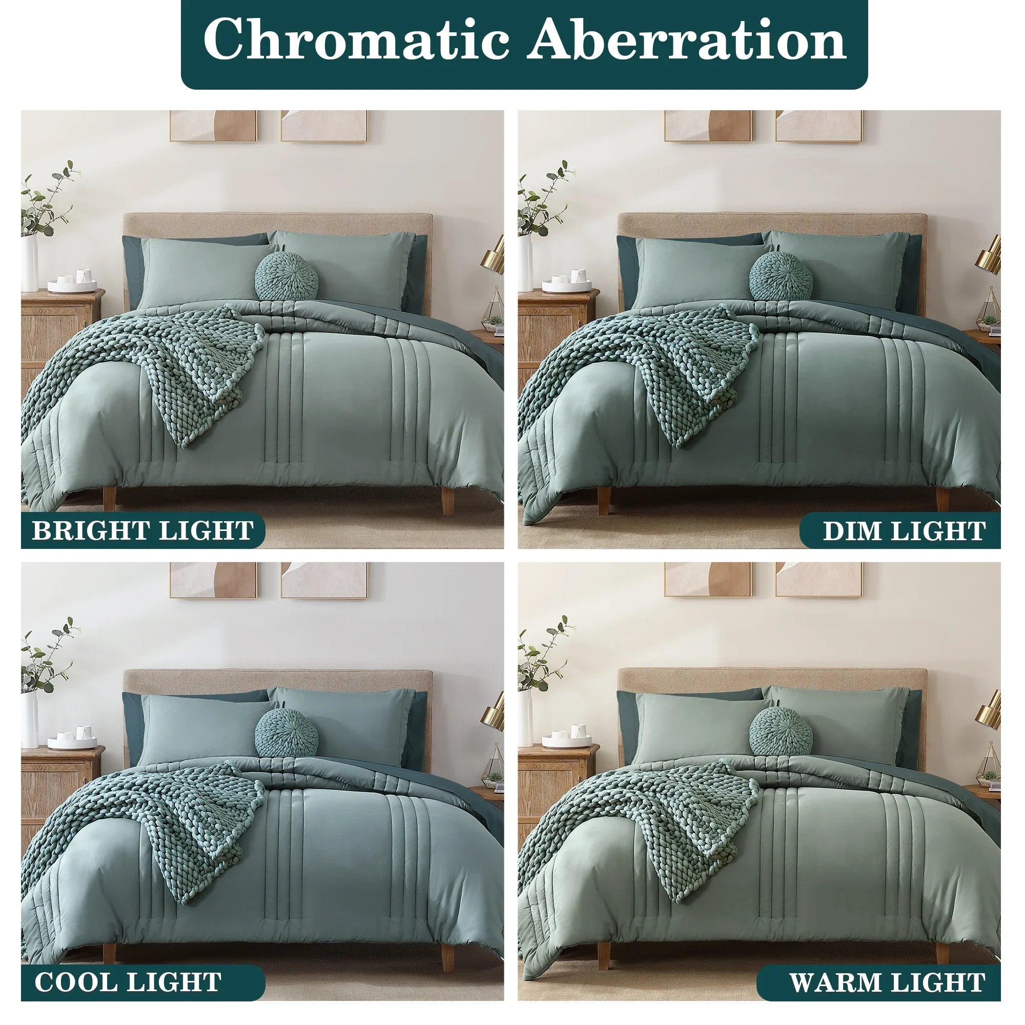 Fluffy Down Alternative 7-piece Bed in a Bag Comforter Set with Sheets,Sage Green,Full - Hypoallergenic Ultra-Fluffy Quilt for Winter Detail