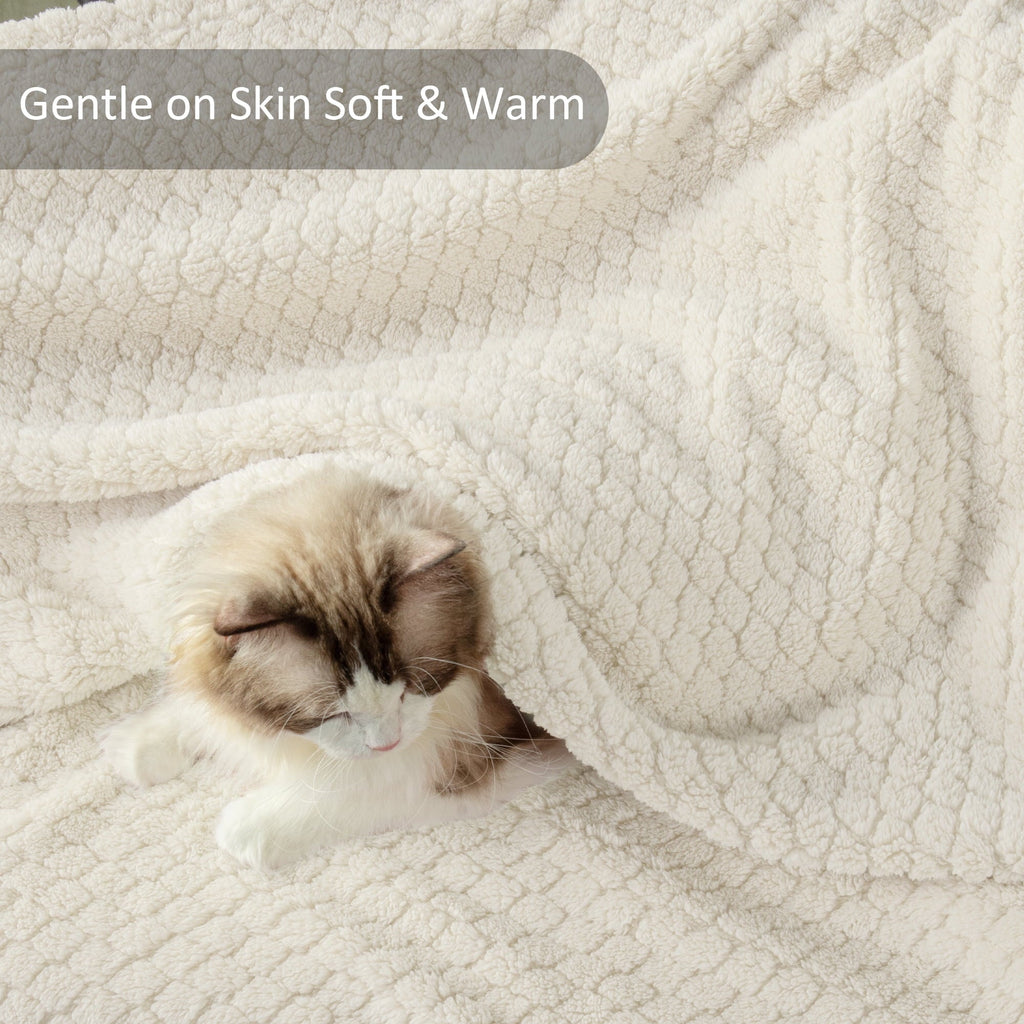 Cozy Fleece Fleece Throw Blanket for Couch, Super Soft Jacquard Bed Blanket, Lightweight Fuzzy Warm for All Seasons, 50x60 Inches... - Lightweight Plush Warm Blanket for All Seasons Detail