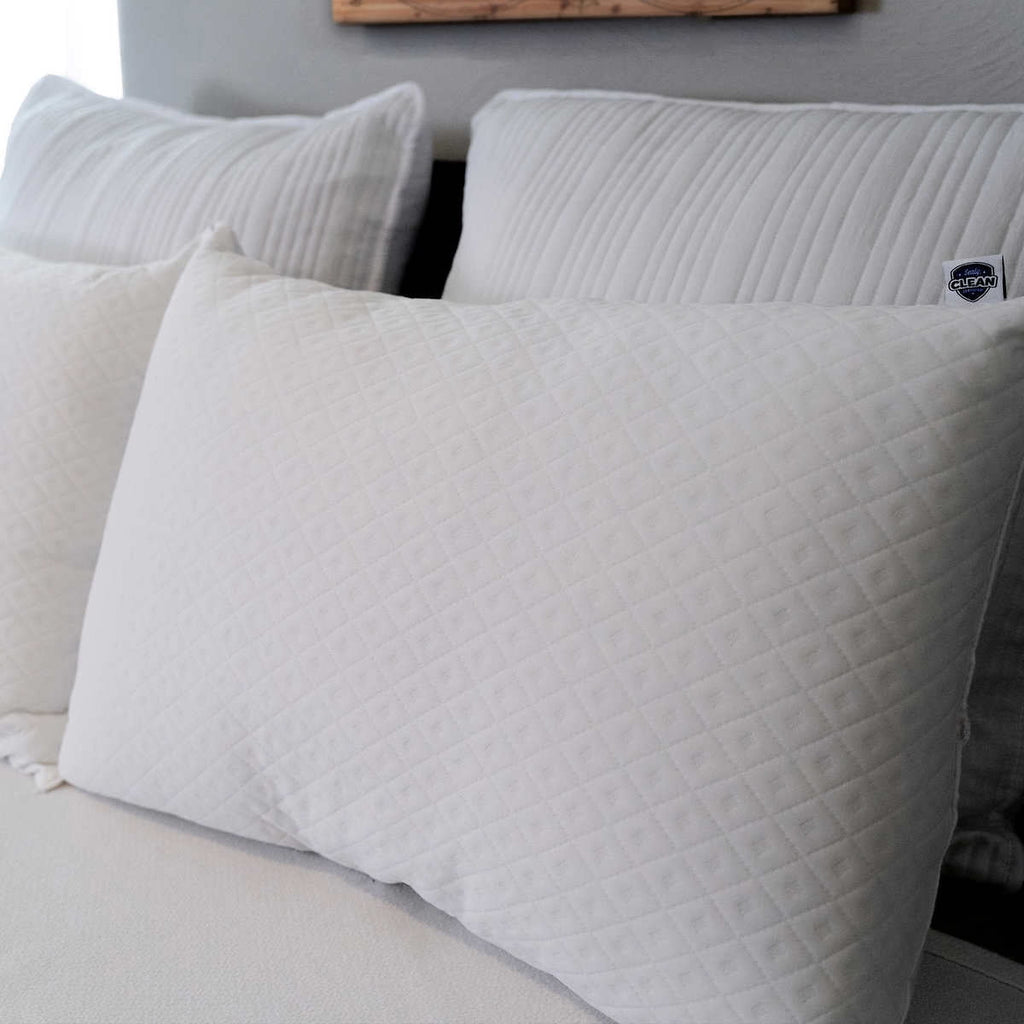 Decorative Plump Pure Luxury Queen Eternaloft Bed Pillows - Hypoallergenic, Machine Washable (2 Count) - Ergonomic Memory Foam Pillow for Neck Pain Support Detail