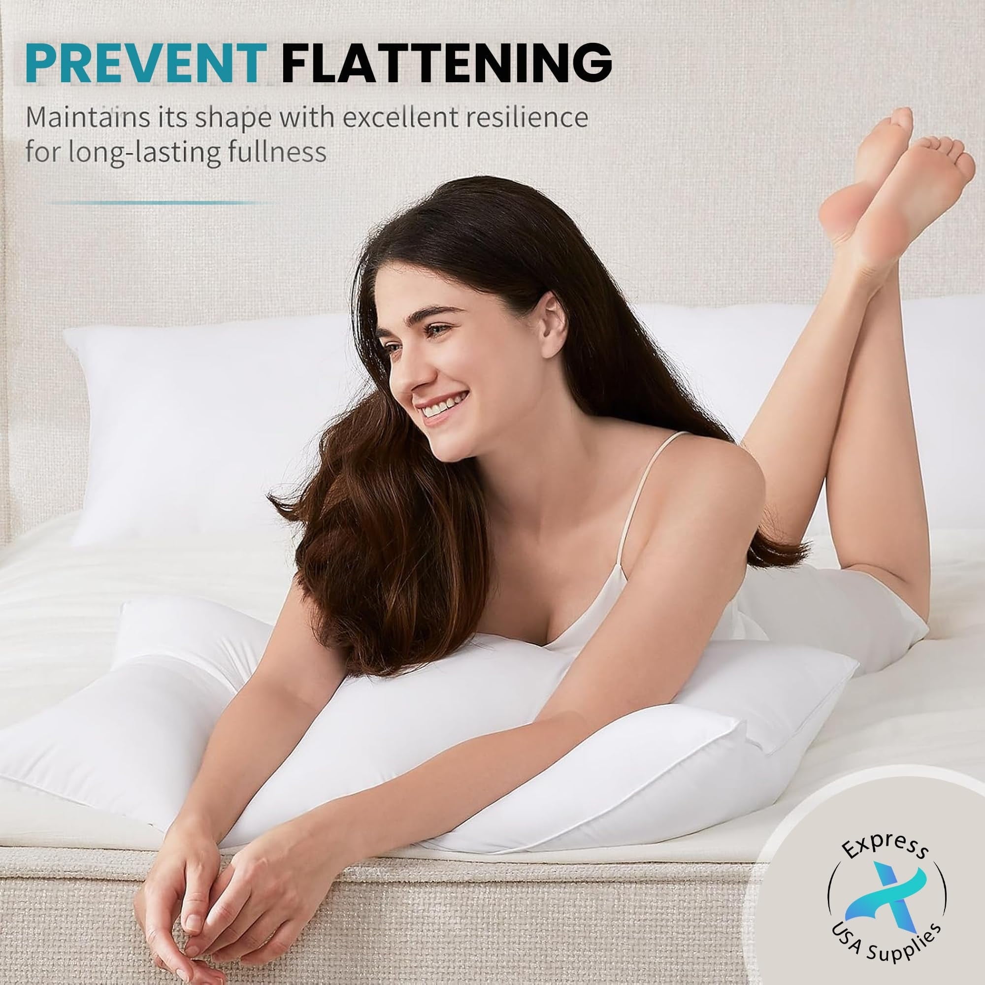Fluffy Shredded 2-Pack Standard Bed Pillows – Soft, Breathable & Hypoallergenic for Better Sleep - Ergonomic Memory Foam Pillow for Neck Pain Support Detail